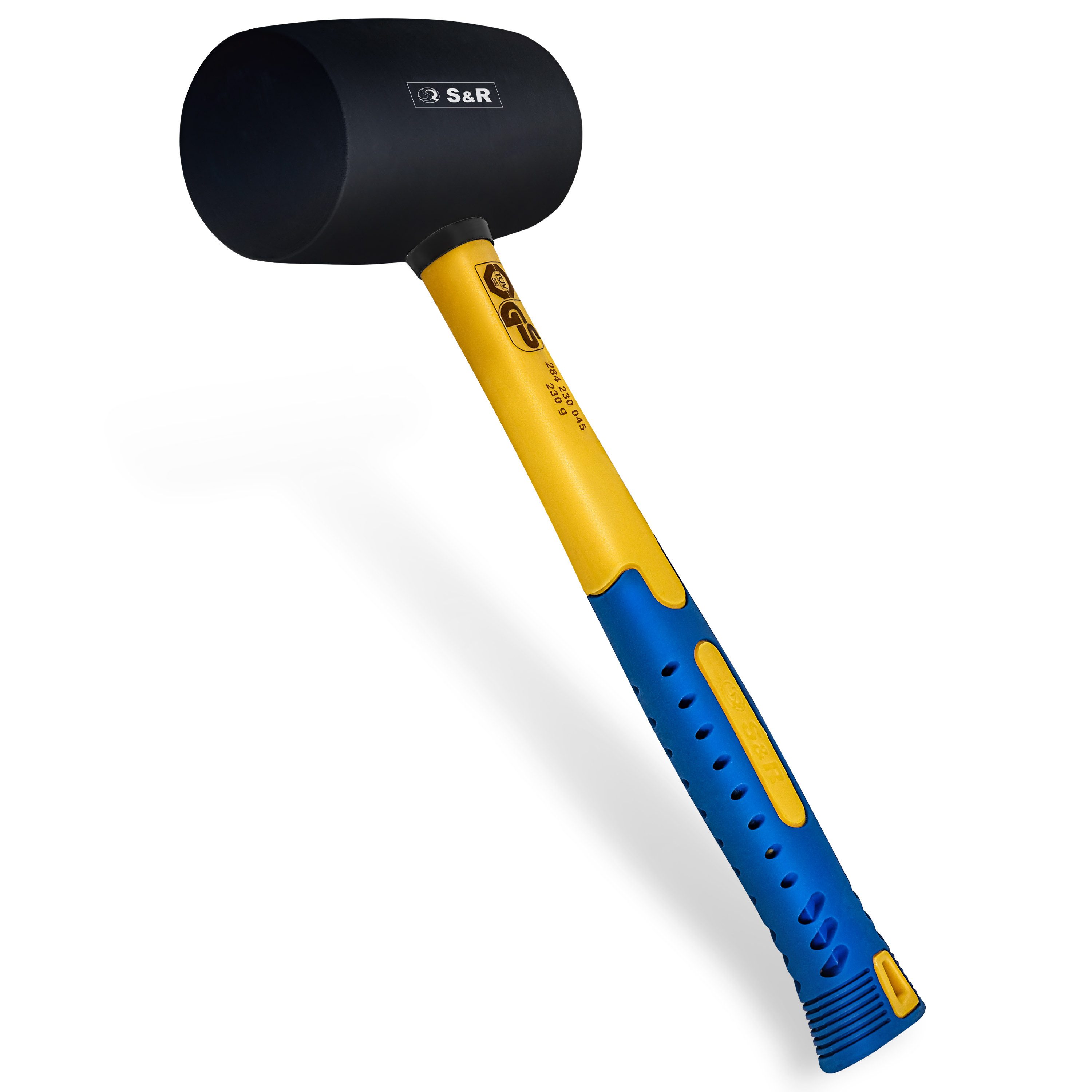 S&R Gummihammer Schwarz 230g aus Naturkautschuk mit stoßdämpfendem Fibergla günstig online kaufen