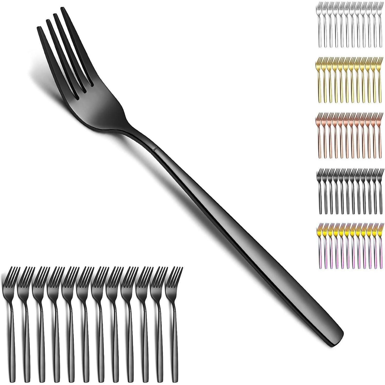 LuxusKollektion Besteck-Set Tafelgabeln 12er Edelstahl titanschwarz spülmaschinenfest Blacks