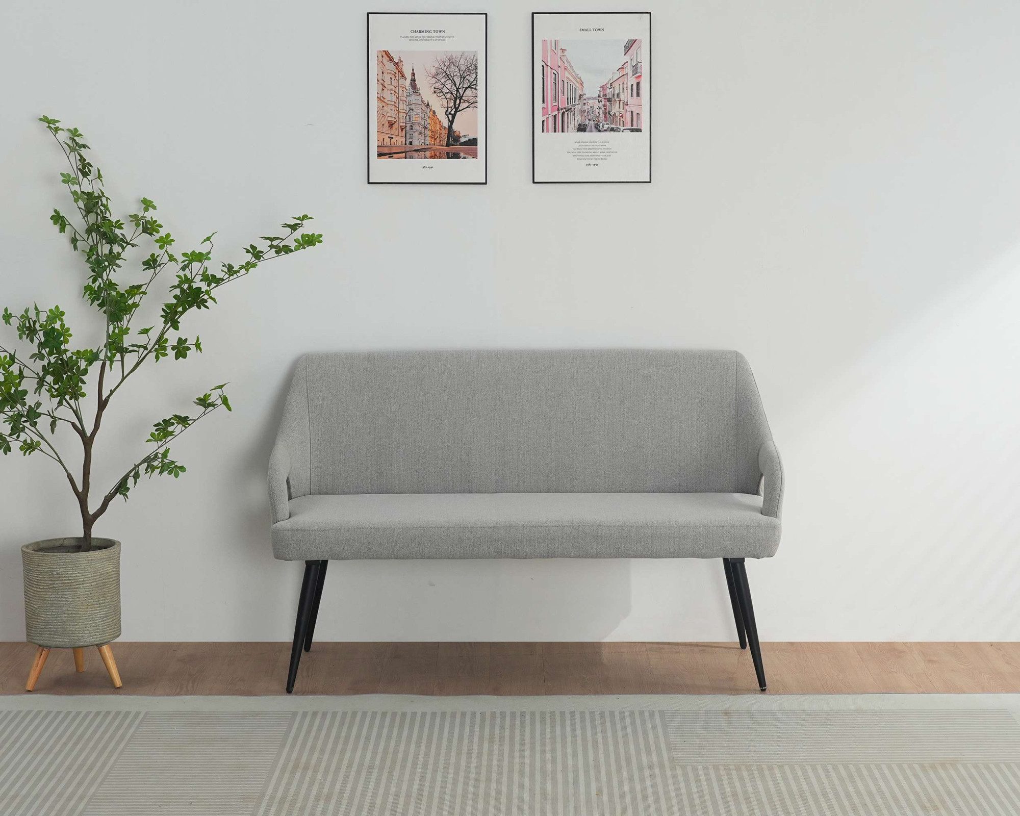 OTTO home Essbank Darragh, schwarze Metallbeine, pflegeleichter Webstoff Bezug, Breite 140 cm