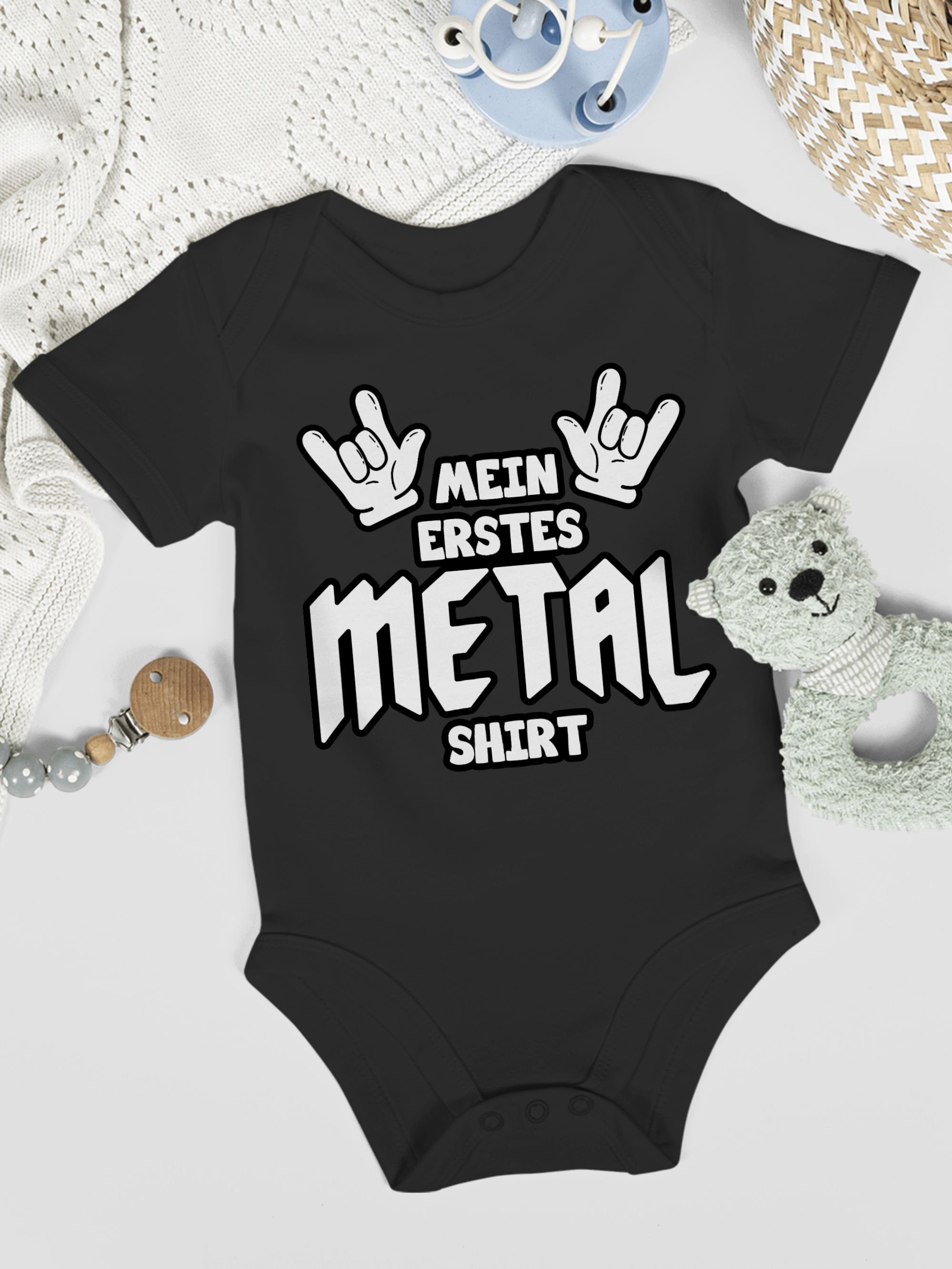Baby Sprüche Comic erstes Schwarz 1 Shirt Metal Shirtracer Shirtbody Mein