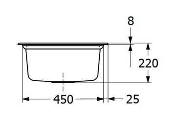 Villeroy & Boch Küchenspüle 3355 02 KD, Rechteckig, 51/22 cm, Subway Style Serie, Geschmacksmuster geschützt