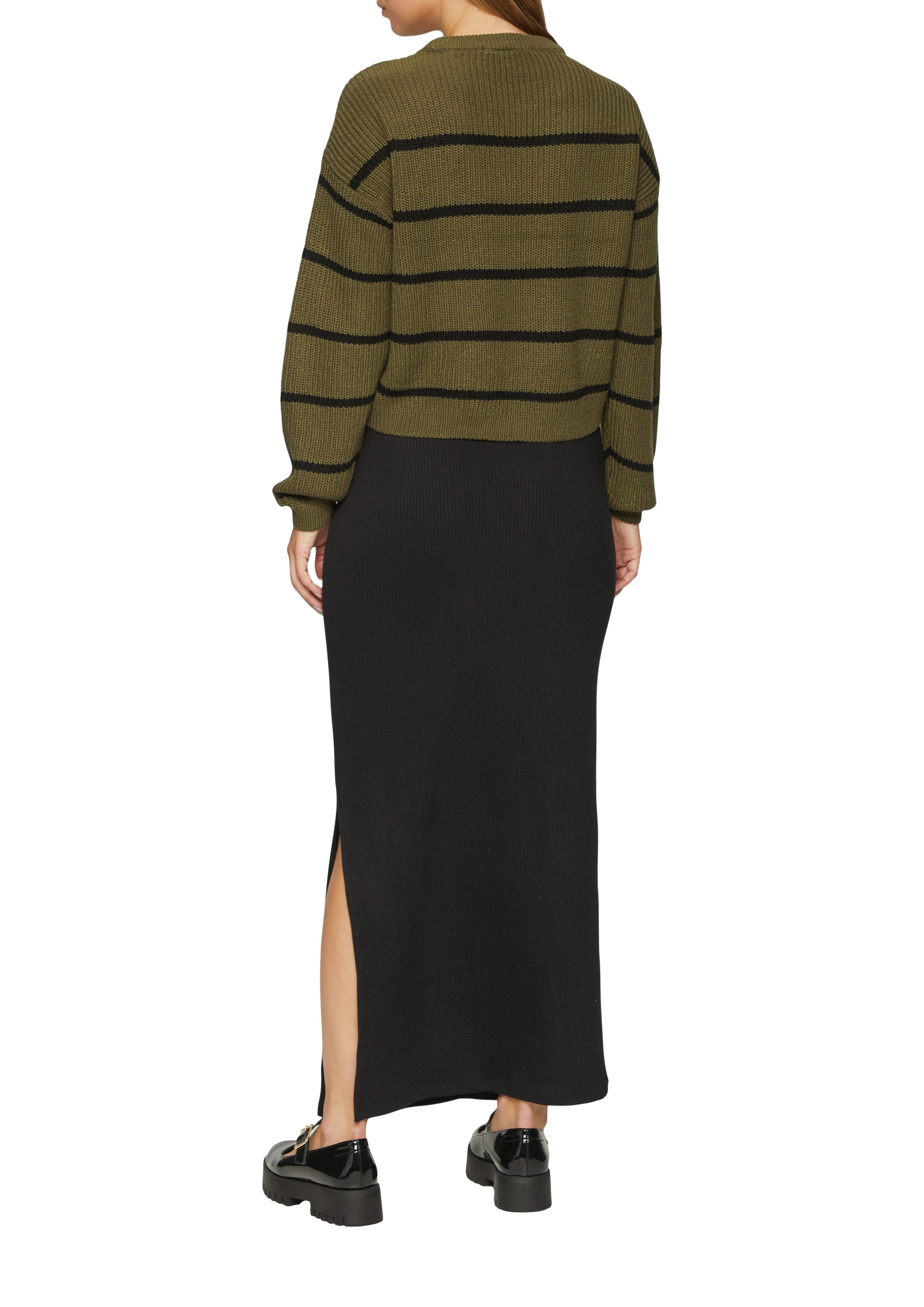 QS Rundhalspullover mit Streifenmuster