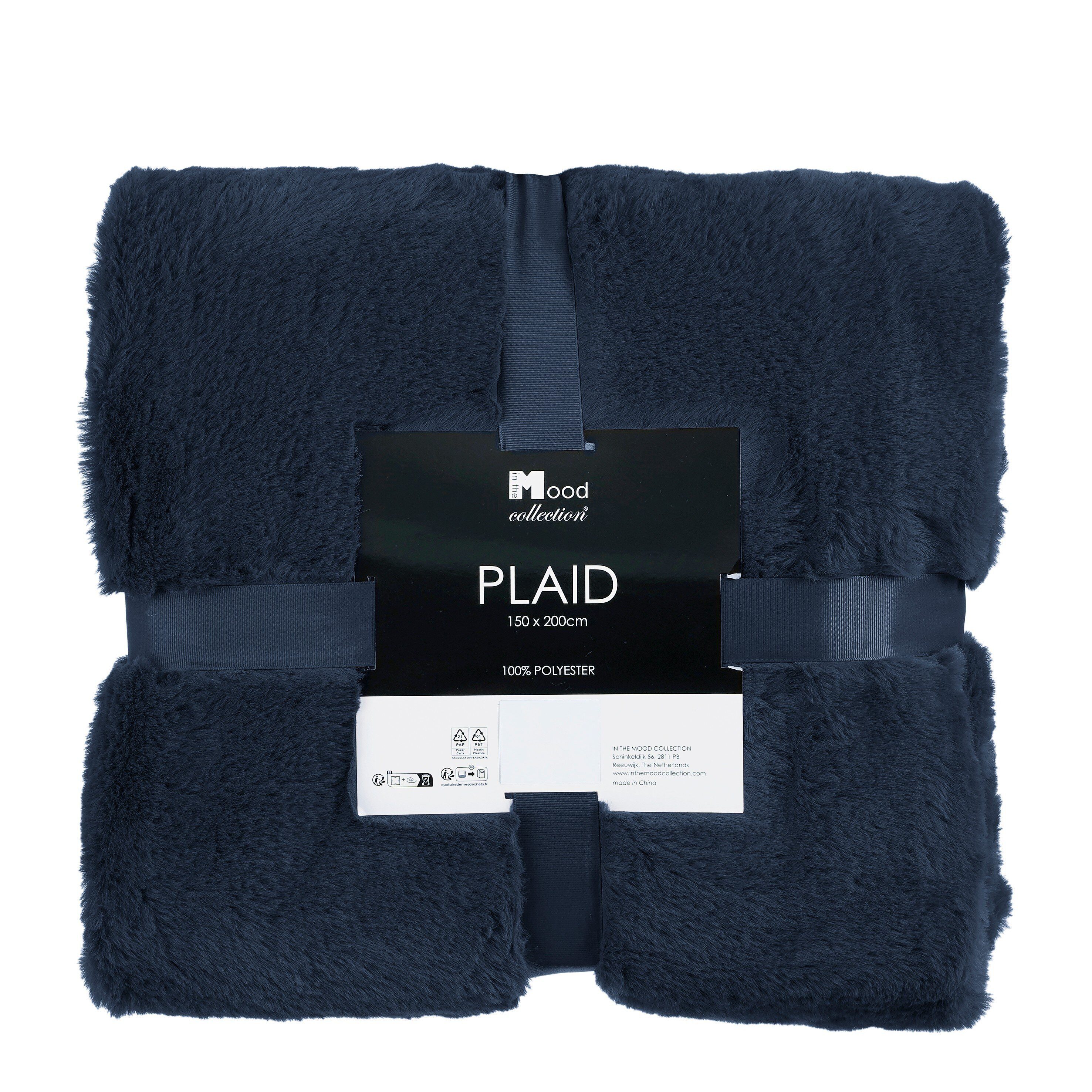 Plaid In the Mood Bronte Fleecedecke d.blau - l200xb150cm, In the Mood