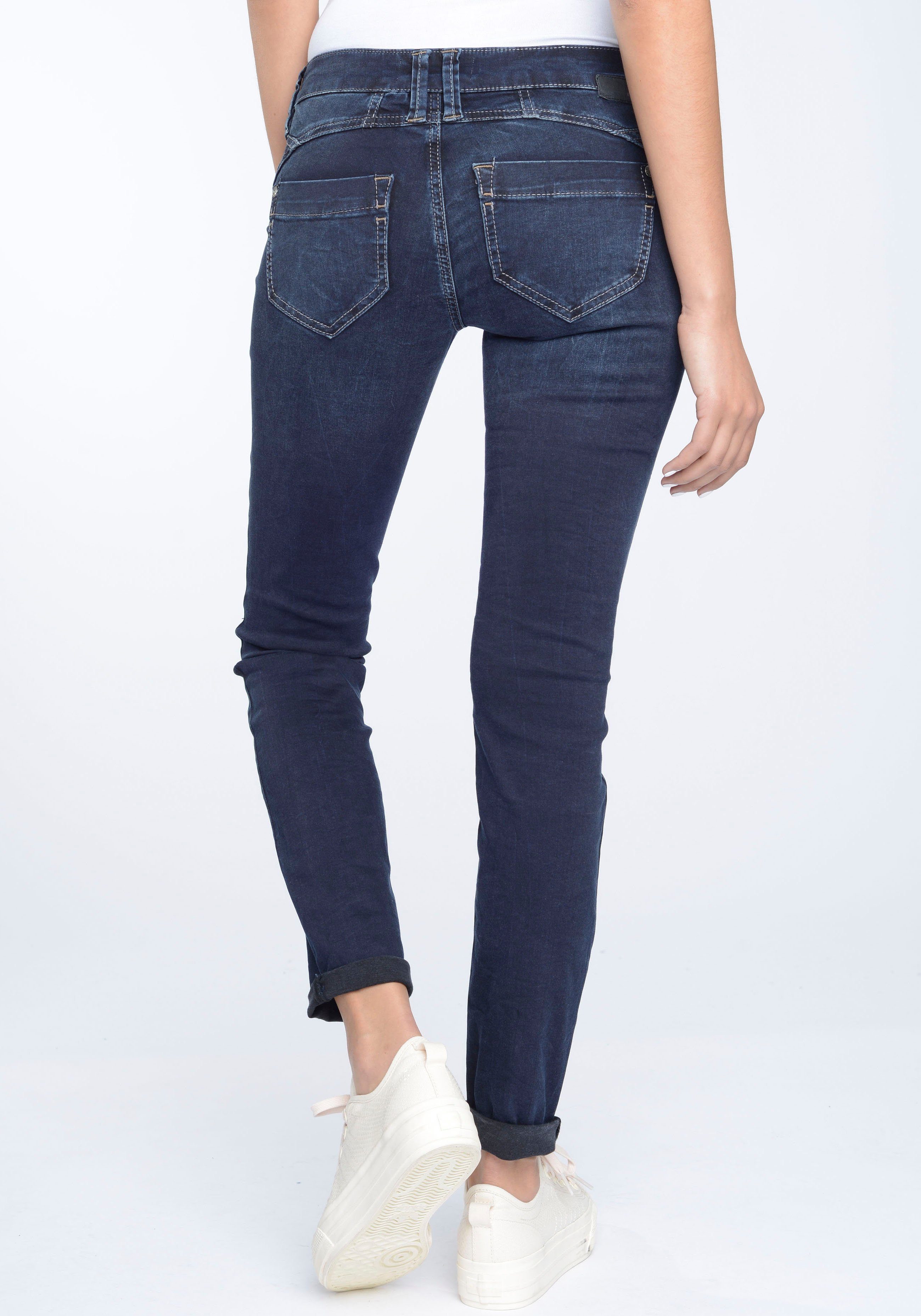 GANG Skinny-fit-Jeans 94Nena in authenischer used Used-Waschung dark