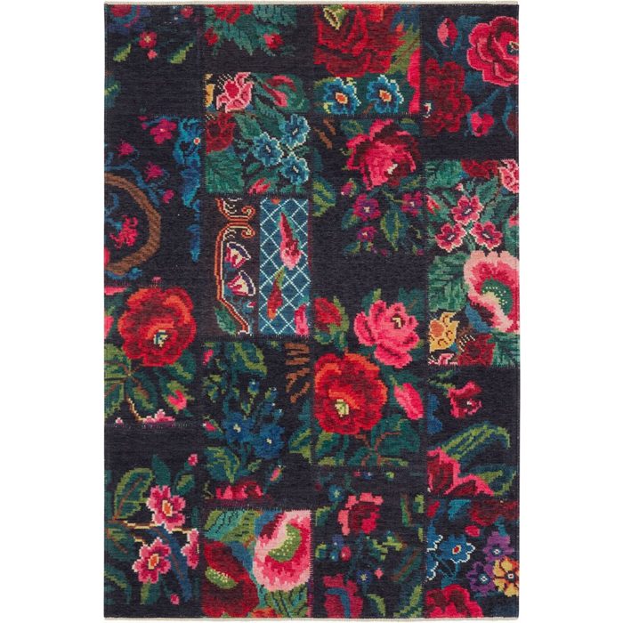 Teppich Kelim Patchwork Dolnar NOURISTAN rechteckig Höhe: 7 mm Design Orient Optik Floral Rosen Robust Pflegeleicht Blumen RN10520