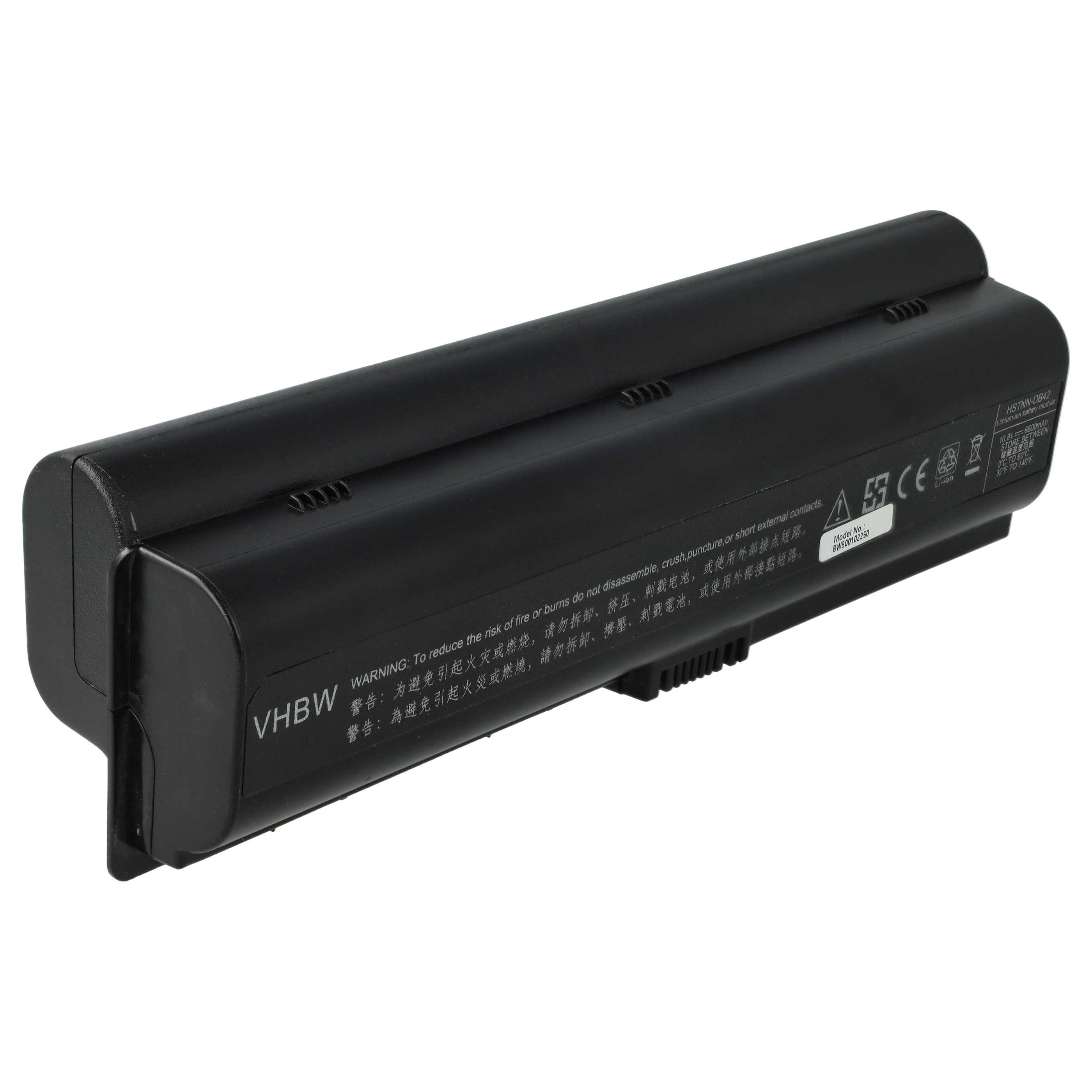 vhbw Akku Ersatz für HP HSTNN-IB46, HSTNN-OB31, HSTNN-OB42, HSTNN-LB31, Laptop-Akku Akku Li-Ion 6600 mAh (10,8 V, 1 St), Leistungsfähiger Austausch-Akku für Notebook, Wiederaufladbar, Jede