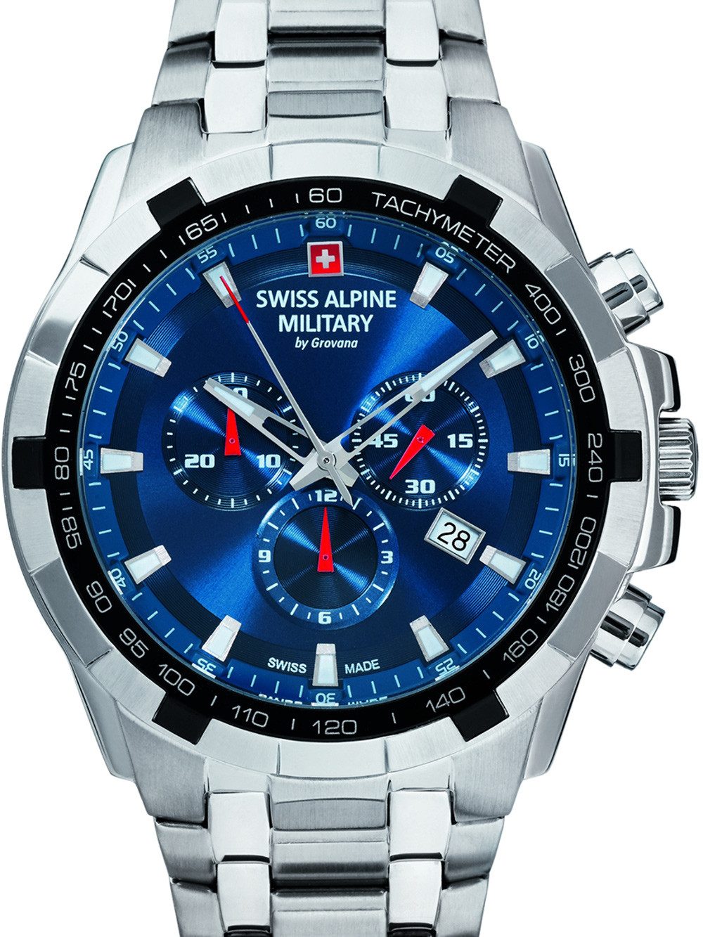 Quarzuhr Swiss Alpine Military 7043.9135 Chronograph Herrenuhr 46mm 10ATM Swiss Alpine Military 7043.9135 Chronograph Herrenuhr 46mm 10ATM