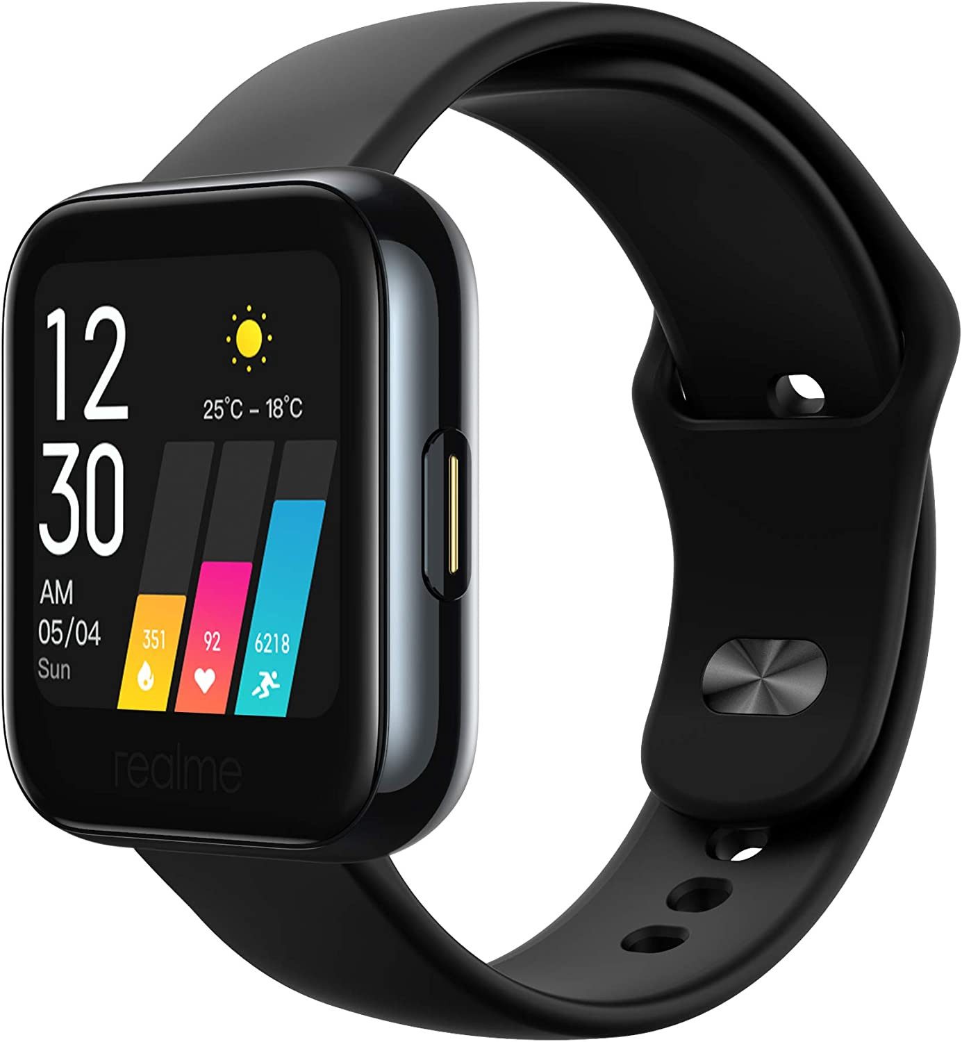 Realme realme Watch RMA161 Android Smartwatch Black Neu in OVP versiegelt Smartwatch (Proprietär) Einzelgerät, 1-tlg., Ladekabel,Ladestation, Kompatibilität ab Android 5.0+,Sauerstoffsättigung,Hohe Akkuleistung