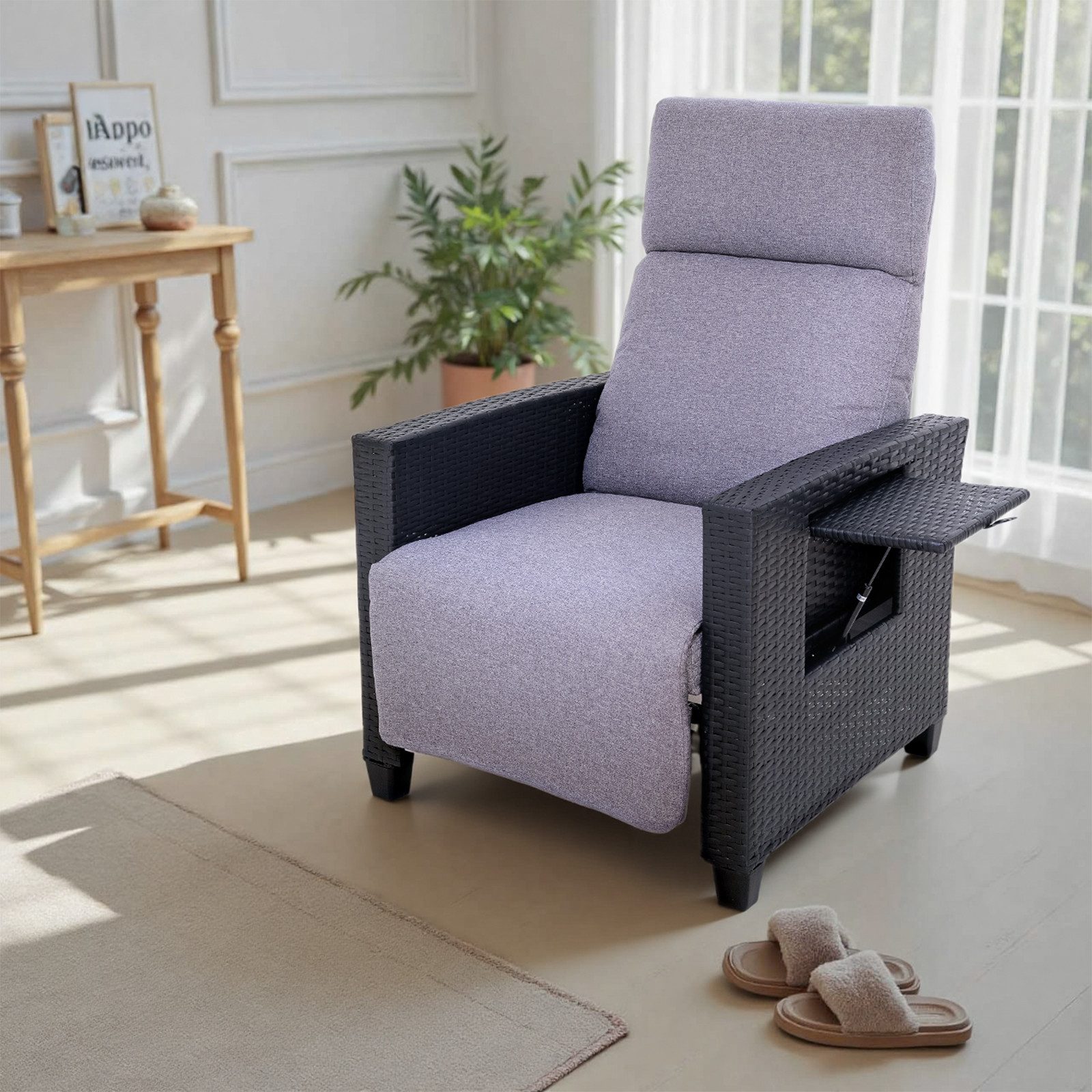 HOMAVO Gartensessel Rattansessel mit verstellbarer Rückenlehne, praktischem günstig online kaufen