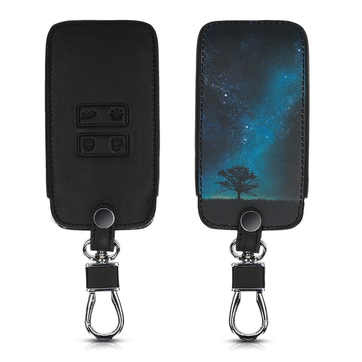 kwmobile Schlüsseltasche, Autoschlüssel Hülle für Renault - Kunstleder  Schutzhülle Schlüsselhülle Cover für Renault 4-Tasten Smartkey Autoschlüssel  (nur Keyless Go) - Galaxie Baum Wiese Design