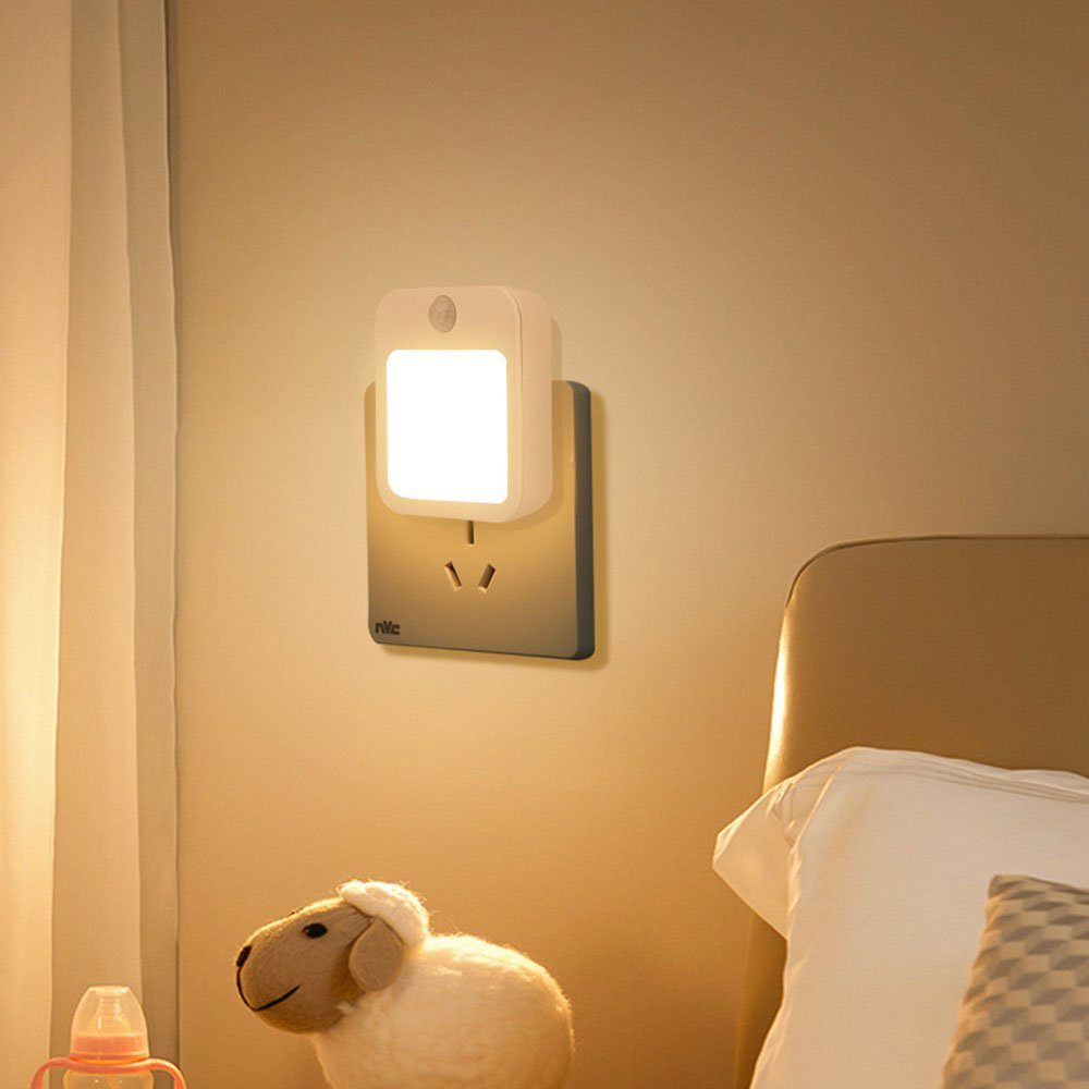 Rosnek LED Steckdosenleuchte Plug-in, Bewegungsmelder, dimmbar, für Flur Schlafzimmer Kinderzimmer, Küche Treppenhaus Deko