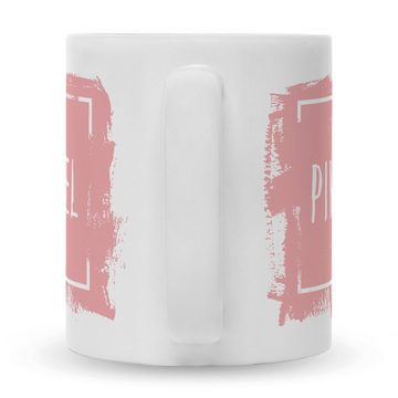 GRAVURZEILE Tasse mit Spruch - "Pimmel", Keramik, Farbe: Weiß