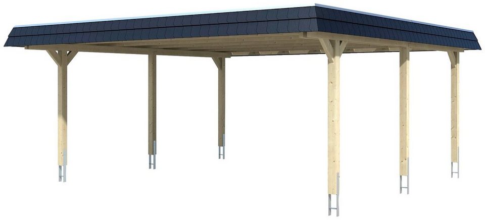 Skanholz Doppelcarport Wendland, BxT: 630x637 cm, 216 cm Einfahrtshöhe