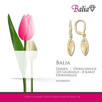 Balia Paar Ohrhänger Balia Ohrhänger für Damen 8K Gold (Ohrhänger), Ohrhänger (Ellipse) aus 333 Gelbgold - 8 Karat, Farbe: weiß, gold