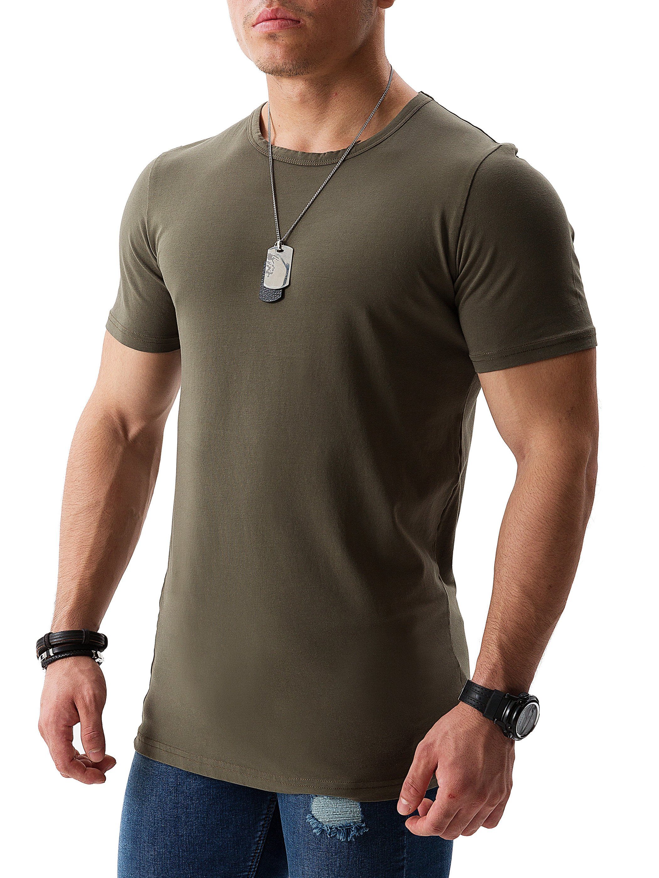 Yazubi T-Shirt modernes (kalamata Tee Mythic Rundhalsshirt Crew (1-tlg) - 190510) Basic Neck Yazubi Grün