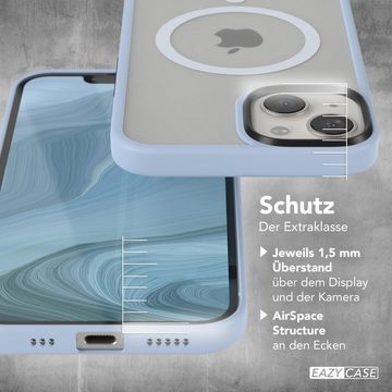 EAZY CASE Handyhülle Outdoor Case MagSafe Matt für Apple iPhone 13 6,1 Zoll, Backcover magnetisch Schutzhülle mit Kameraschutz mit MagSafe Hellblau