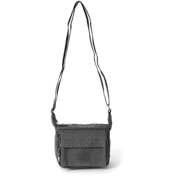 BAG STREET Handtasche Bag Street Damen Handtasche Abendtasche, Damen, Jugend Tasche aus Crinkle Nylon in grau, ca. 17cm Breite