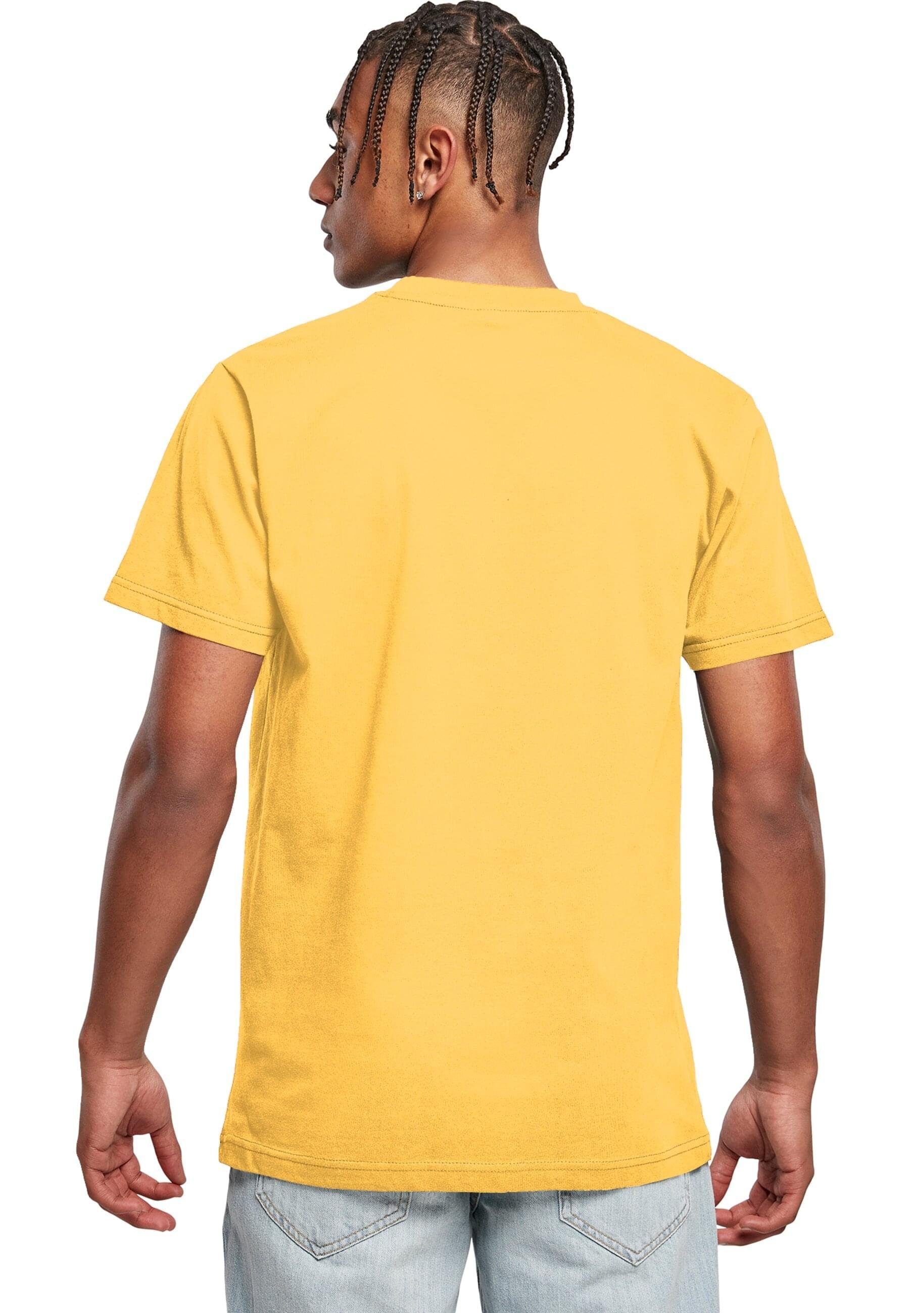 Neck with Herren Merchcode T-Shirt Peanuts taxiyellow Round (1-tlg) paws Rebel - T-Shirt