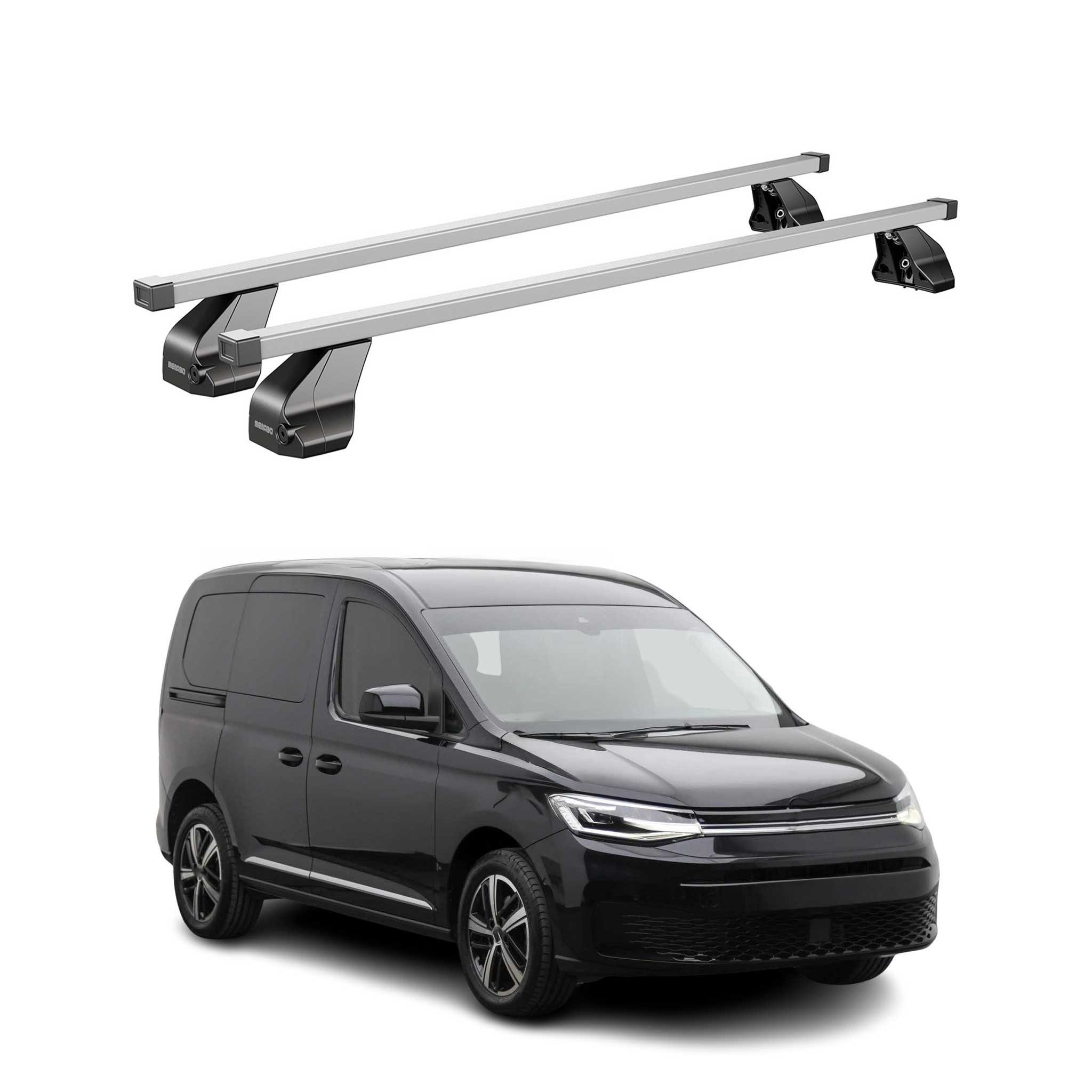 OMAC Dachträger Stahl Gepäckträger für VW Caddy 2021-2025 Stahl Silber 2tlg (2-St), Wasserbeständig,Abnehmbar,Multifunktional,Leichtgewichtig