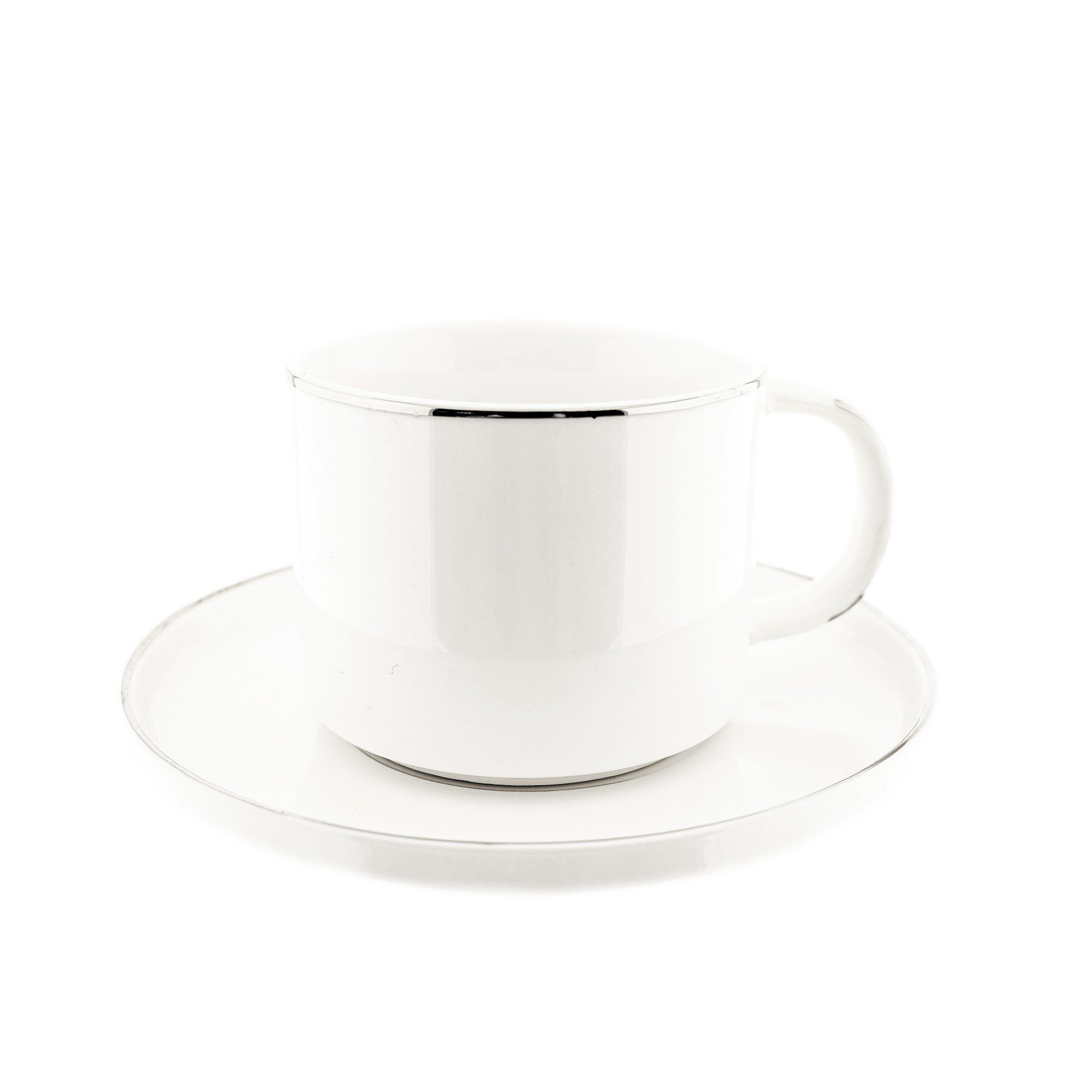 Kaffeservice Mokkaservice Untertasse Zellerfeld Silber-Umrandung Tasse mit ZELLERFELD 12-Teilig Tasse