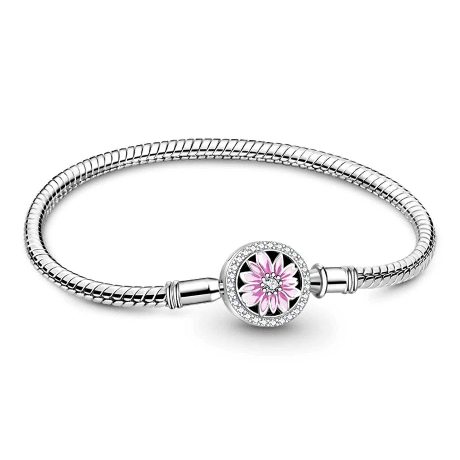 Gnoce Perlenarmband Gnoce Armband Gänseblümchen GNB028-19 Silber