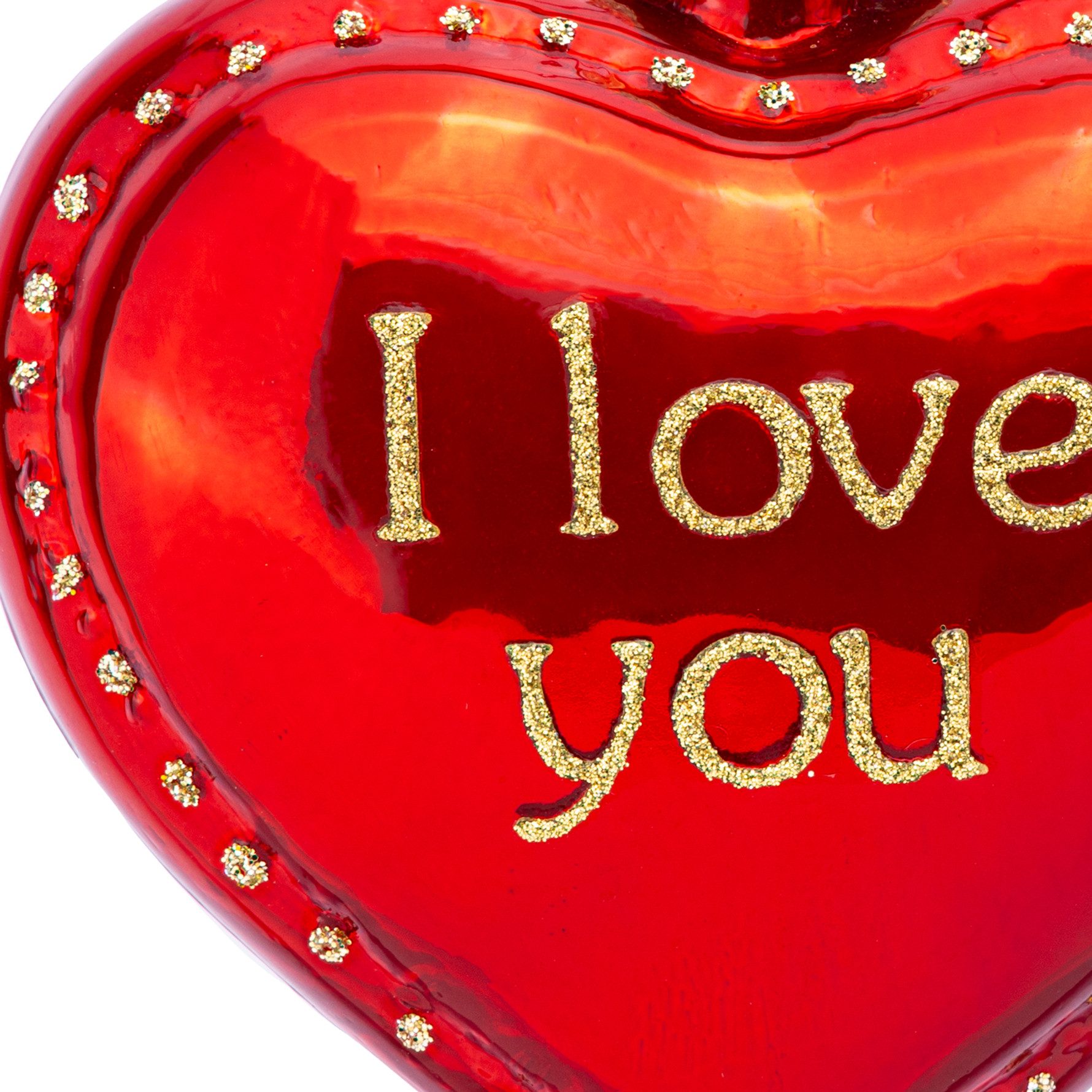 SIKORA Christbaumschmuck I-Love-You Herz besondere Weihnachtskugel Glas Anhänger – BS581, Christbaumschmuck Deko - traditionell, witzig & außergewöhnlich