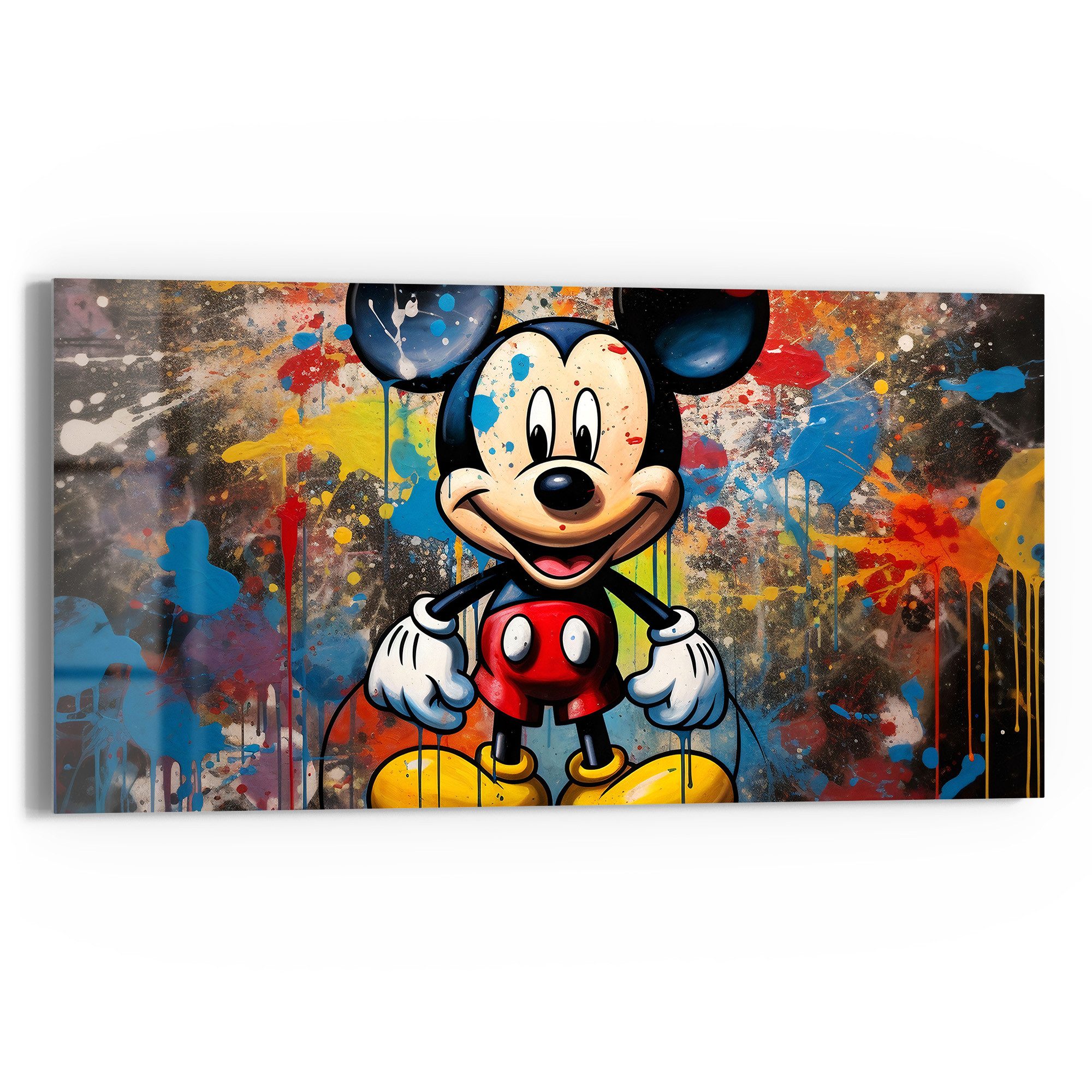 DEQOART Glasbild 'Farbige Lebhaftigkeit', 'Farbige Lebhaftigkeit', Glas Wandbild Bild schwebend modern