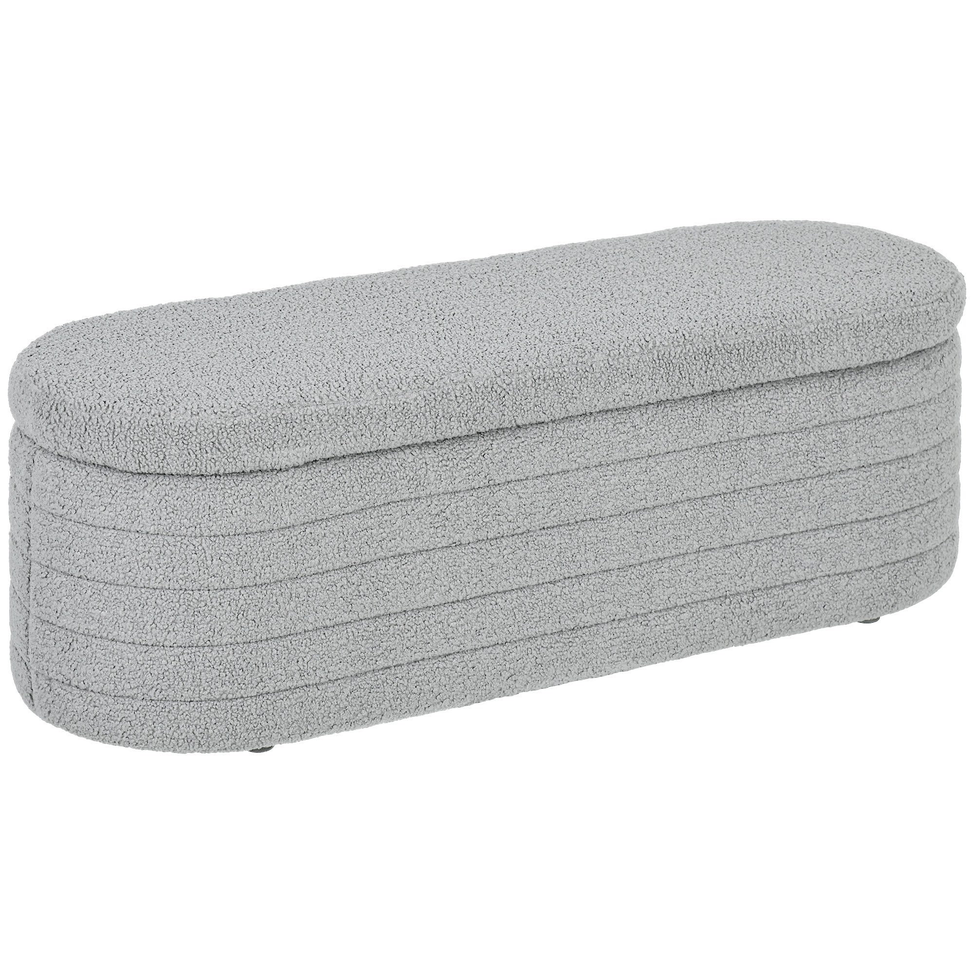 Bettbank Schlafzimmer, mit Stauraum, Holzbeine, hohe Stabilität, Teddy-Fleece