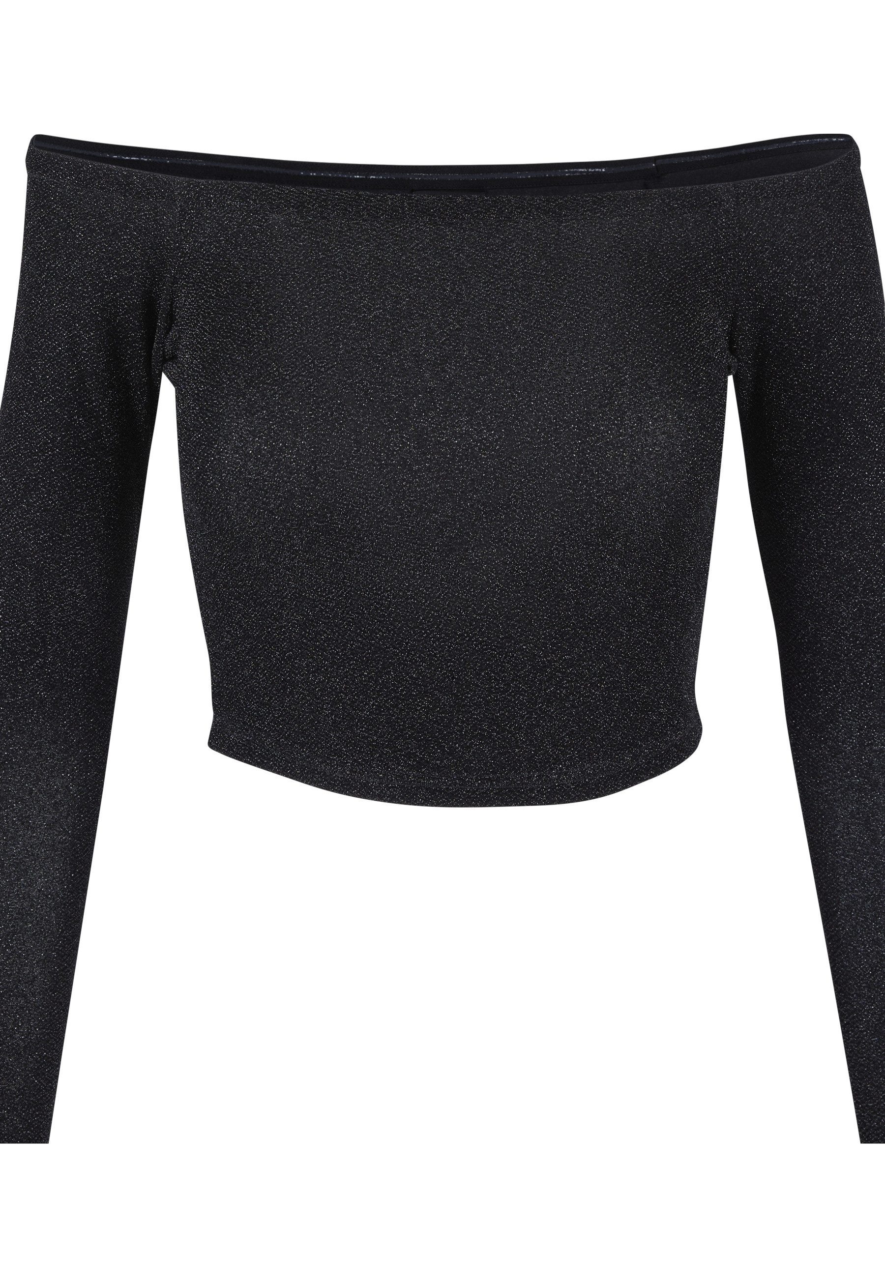 URBAN CLASSICS Longsleeve Urban Classics Damen Ladies Off Shoulder Glitter Longsleeve (1-tlg)