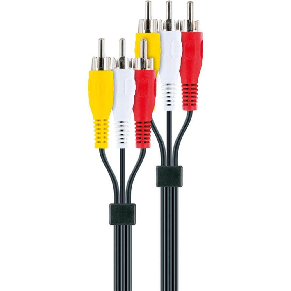Schwaiger VIDEO Anschlusskabel Audio- & Video-Kabel, CINCH Kabel, 1,5m, Verlängerungskabel, Adapter, schwarz