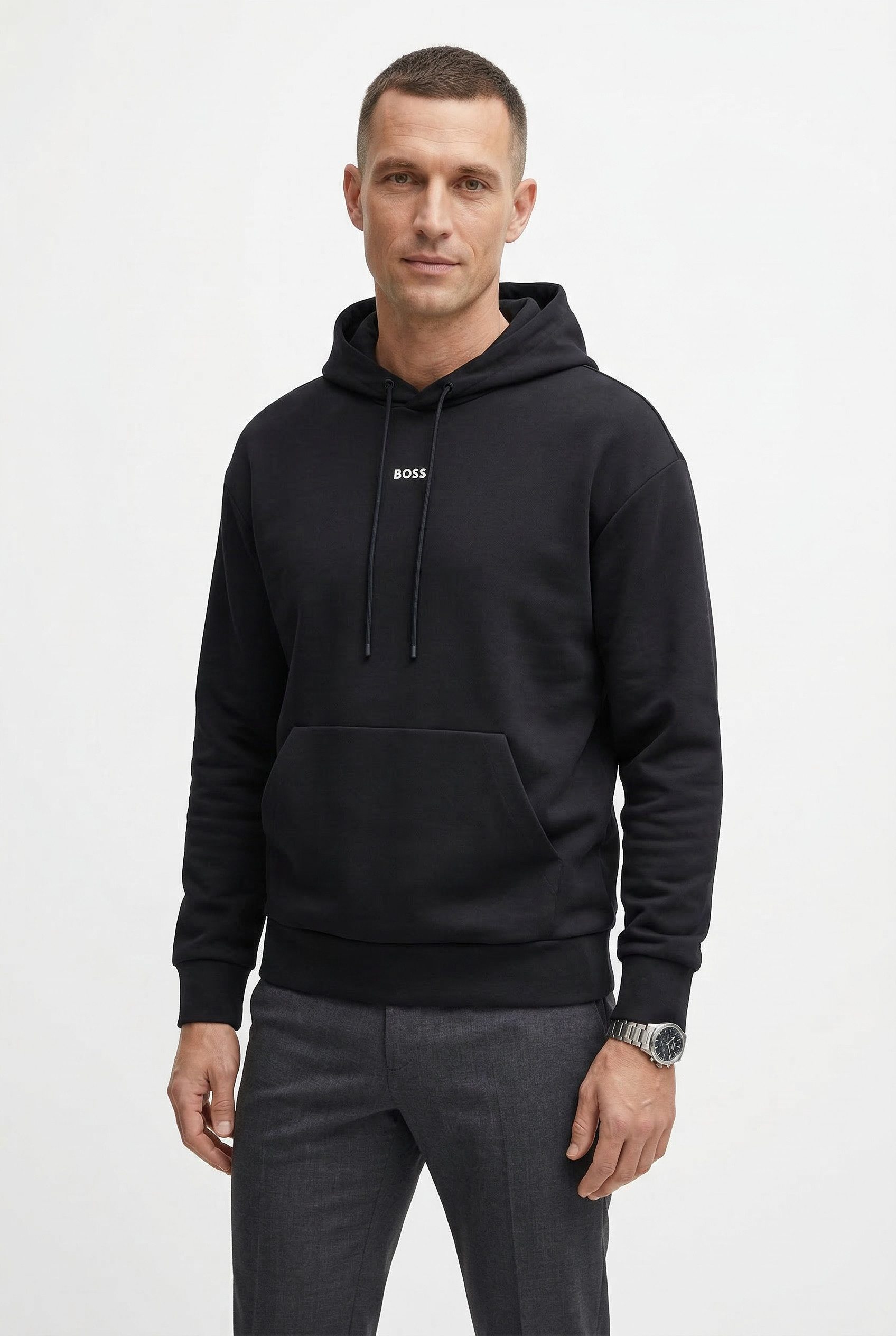 BOSS GREEN Kapuzensweatshirt Sly Zone Kapuze mit Kordelzug, Regular Fit, Kängurutasche