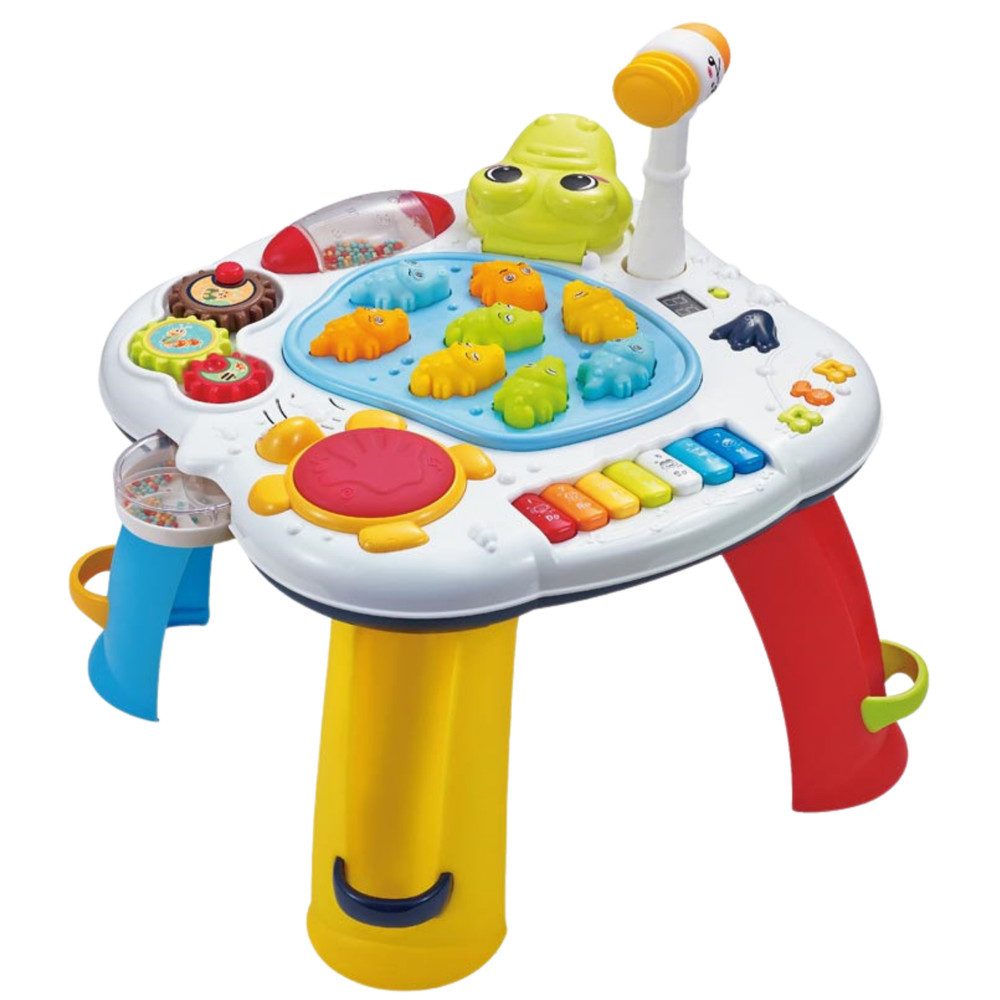 LEAN TOYS Spieltisch Lerntisch Musiktisch Klopfspiel, (Spar-Set, 1-tlg), Klavier, Klopfspiel mit Hammer, Licht- und Soundeffekte