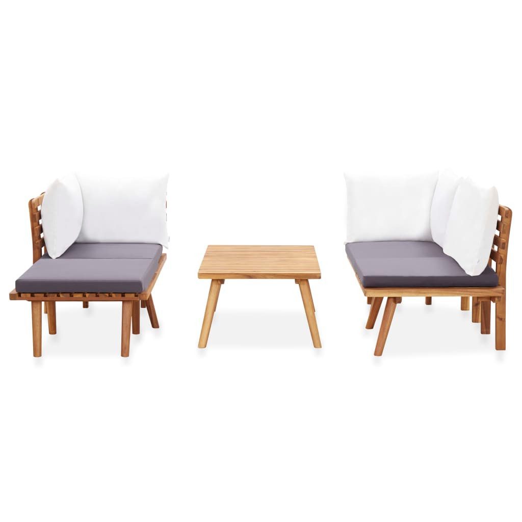 vidaXL Gartenlounge-Set 5-tlg. Garten-Lounge-Set Massivholz, (1-tlg)