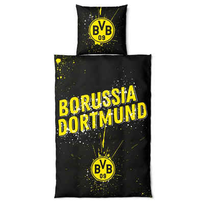 Bettwäsche BVB Bettwäsche Glow in the Dark Borussia Dortmund, BVB, 100 % Baumwolle, 2 teilig