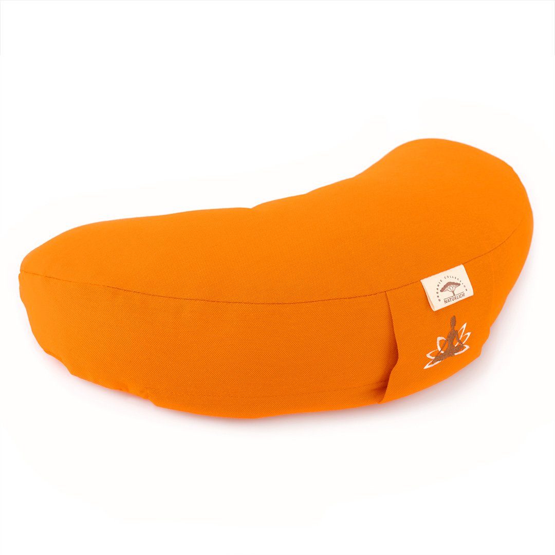 SEI Design Yogakissen Meditationskissen Yogakissen Halbmond mit Buchweizenschalen Füllung, gesticktes Motiv