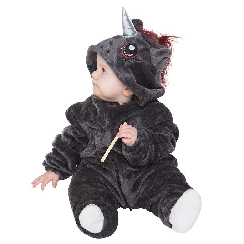 Corimori Strampler Baby Onesie Jumpsuit Kostüm in den Größen 60-90cm (1-tlg) Strampler, Fasching, Kigurumi, Tierkostüme, Babys, Punk Einhorn "Ruby"