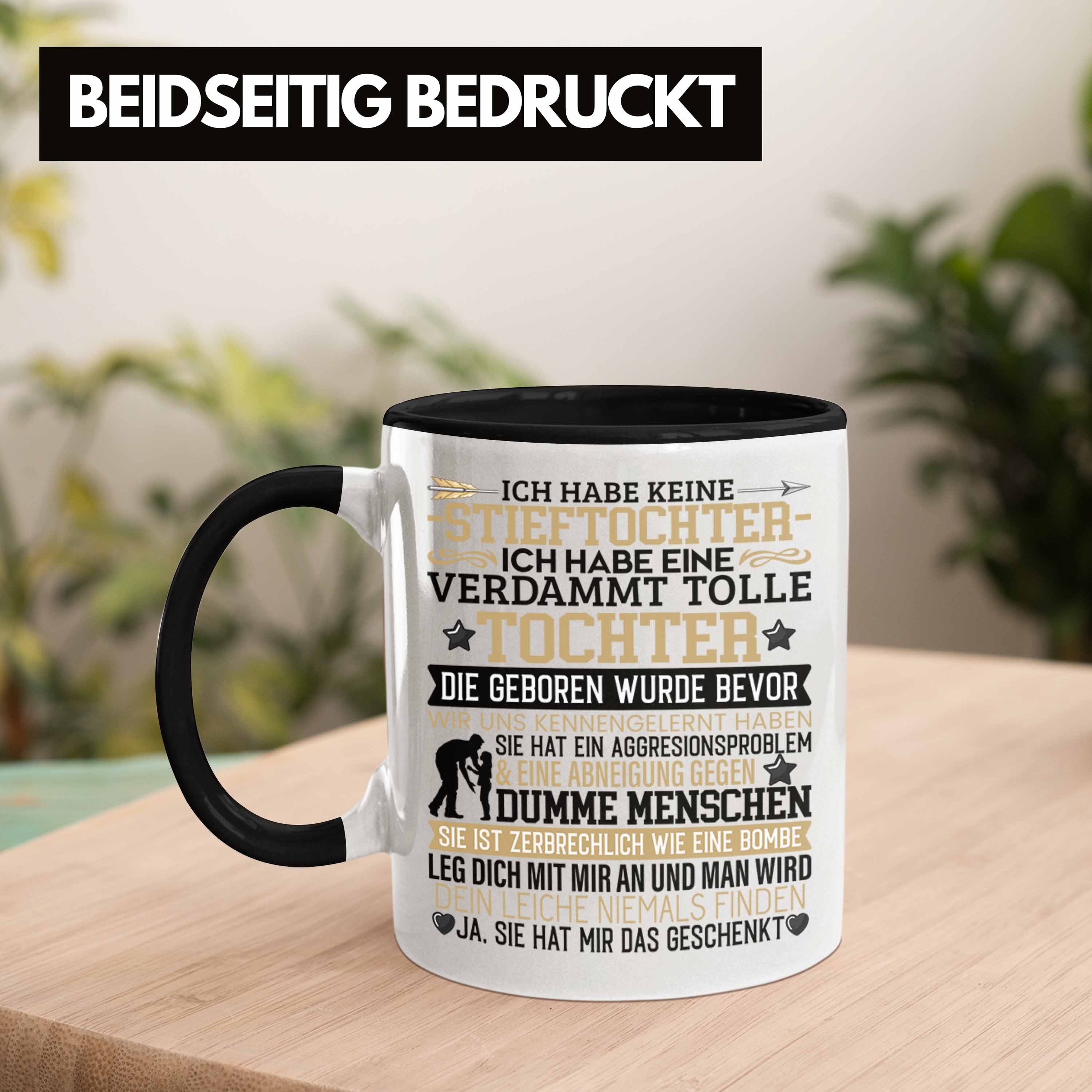 Tasse Geschenk Trendation Schwarz Papa Bonus Tasse Tocht Stiefvater Geschenkidee Stiefpapa von