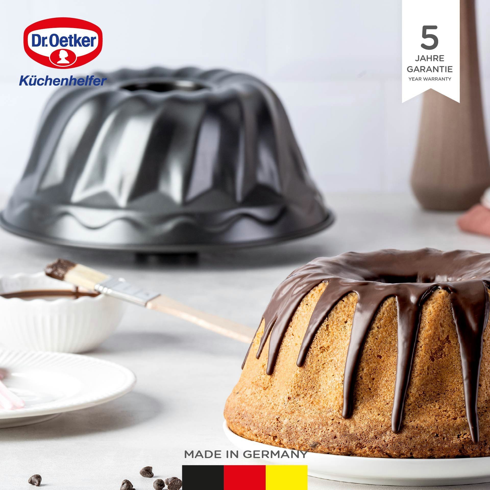 Dr. Oetker Küchenhelfer Gugelhupfform Classic, Kuchenform, Napfkuchenform, Backform