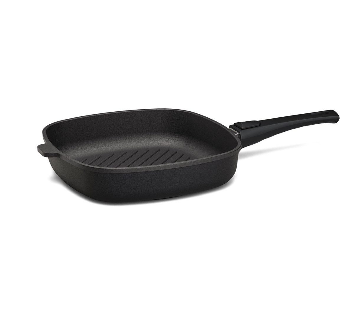 Hoffmann Germany Grillpfanne STONIQ Steakpfanne 28x28 cm IQ-SHIELD Grillstreifen Induktion, Aluguss (1-tlg., 1x Grillpfanne 28x28 cm), Grillstreifen, abnehmbarer Griff, PFAS-frei, backofenfest, Induktion