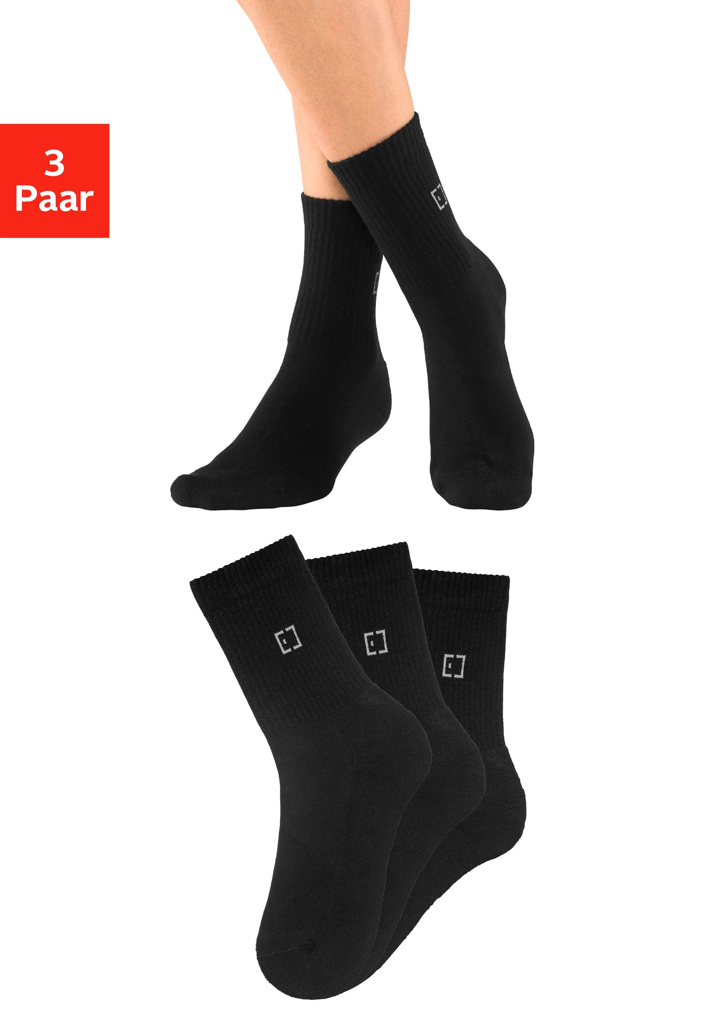 Elbsand Socken (Packung, 3-Paar) mit Frottee und eingestricktem Markenlogo