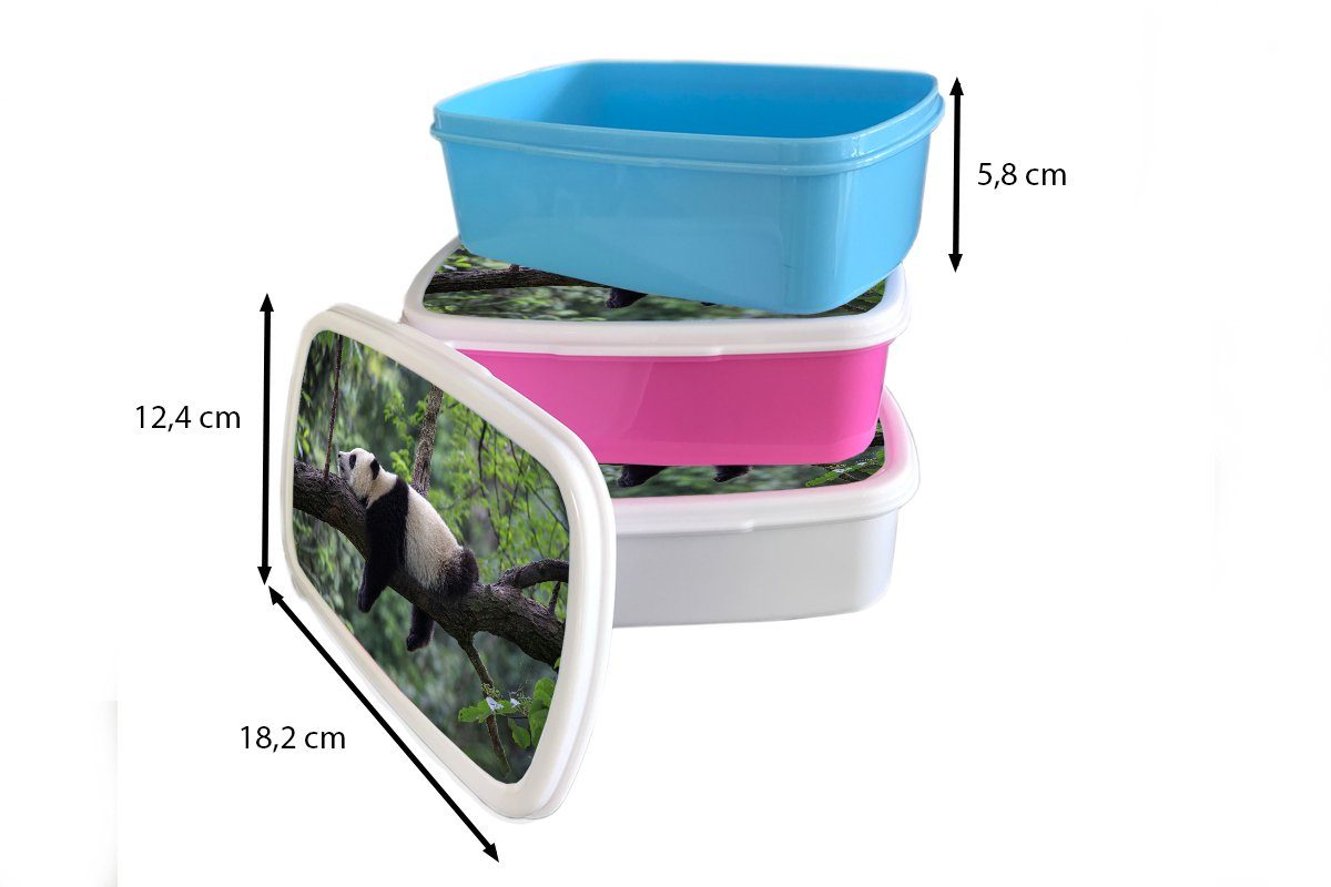 Tiere Baum und Lunchbox für Kunststoff, Kinder Natur, Jungs Brotbox für Brotdose, und Mädchen weiß - - Panda MuchoWow (2-tlg), Erwachsene, -