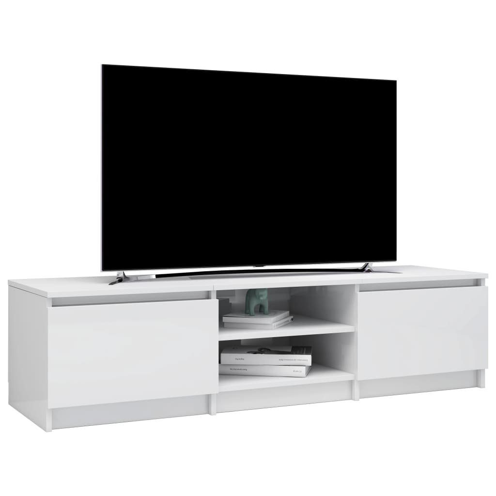 furnicato TV-Schrank Hochglanz-Weiß 140x40x35,5 Holzwerkstoff cm
