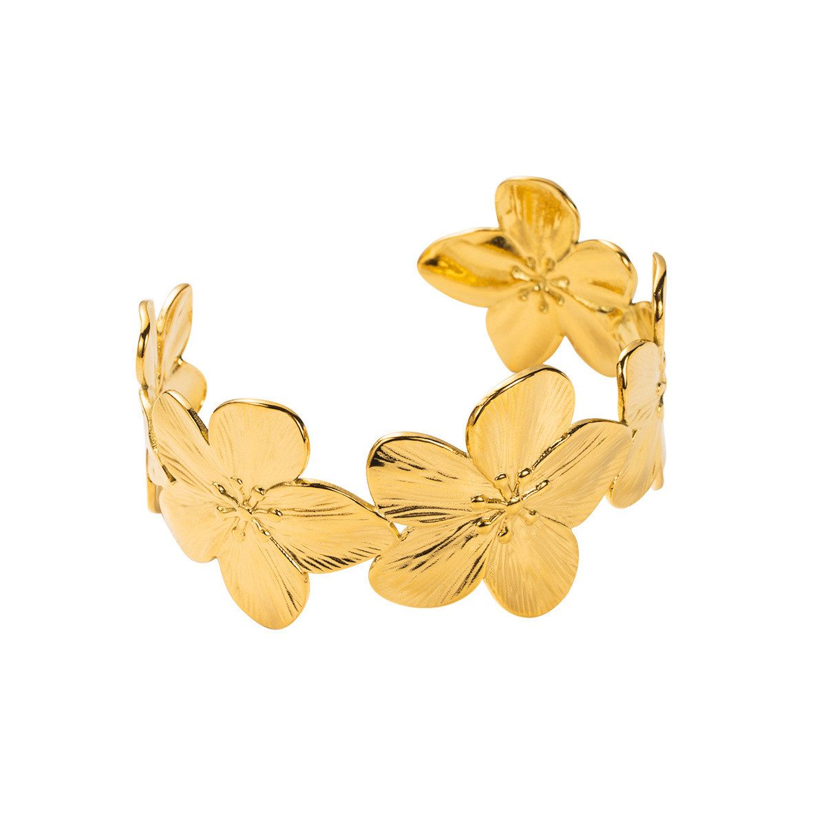KARMA Armreif Damen Gold Schmetterling oder Blume (Set, Damenschmuck), Modeschmuck modern
