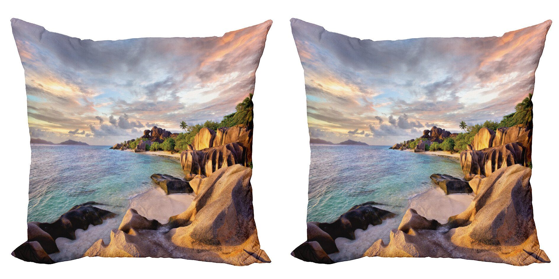 Kissenbezüge Modern Accent Doppelseitiger Digitaldruck, Abakuhaus (2 Stück), Wendekreis Rock Sandy Beach Island