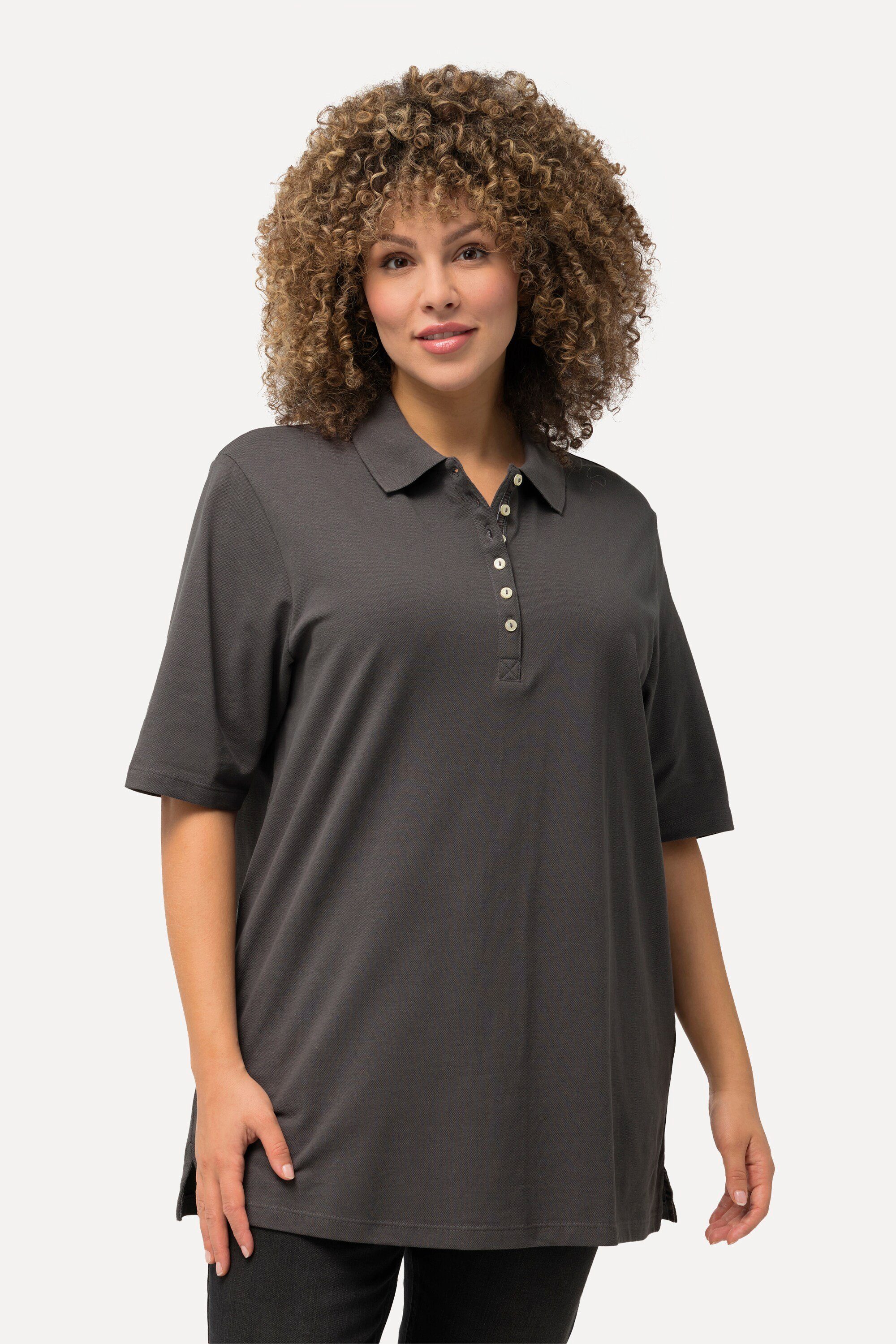 Ulla Popken T-Shirt Poloshirt Piqué Polokragen günstig online kaufen