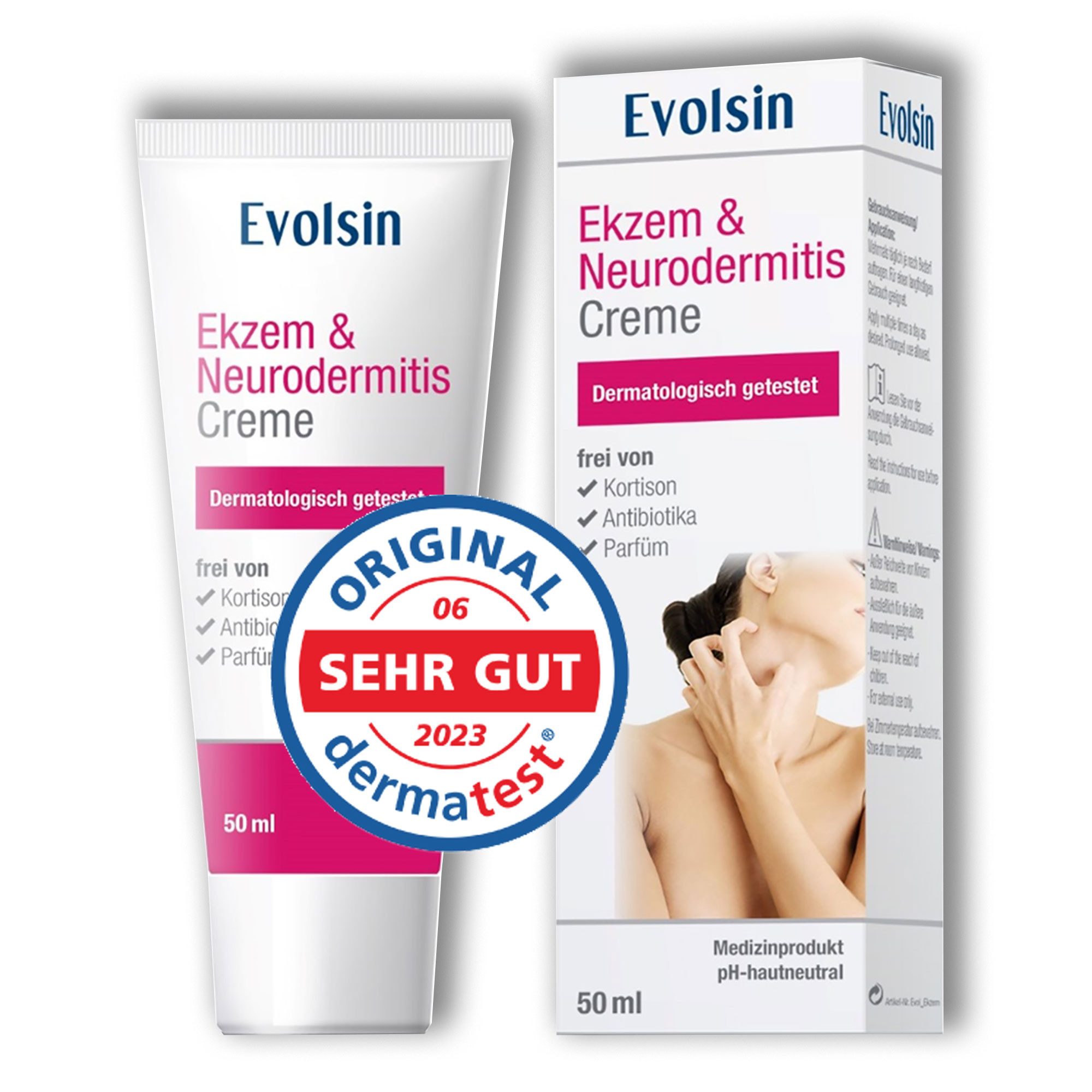 Evolsin Hautcreme Ekzem & Neurodermitis Creme - OHNE KORTISON, Zertifiziertes Medizinprodukt mit patentierte Wirkweise