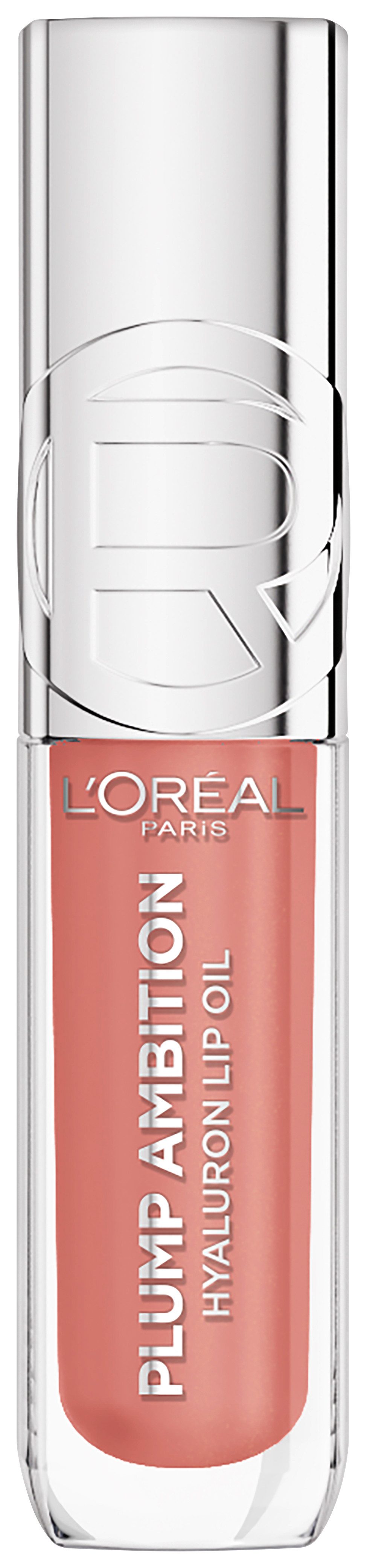 L'ORÉAL PARIS Lipgloss PARADISE PLUMP AMBITION HYALURON LIP OIL, mit Hyaluronsäure und Tripeptiden, ohne zu kleben
