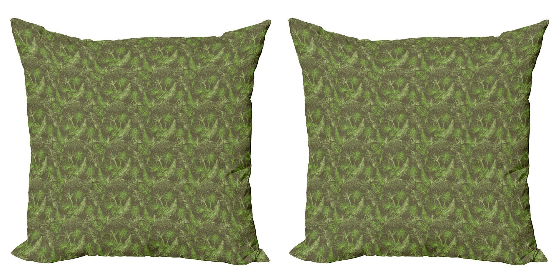 Dschungel-Laub (2 Digitaldruck, Abakuhaus Stück), Kissenbezüge Palmen Accent Doppelseitiger Modern Blätter