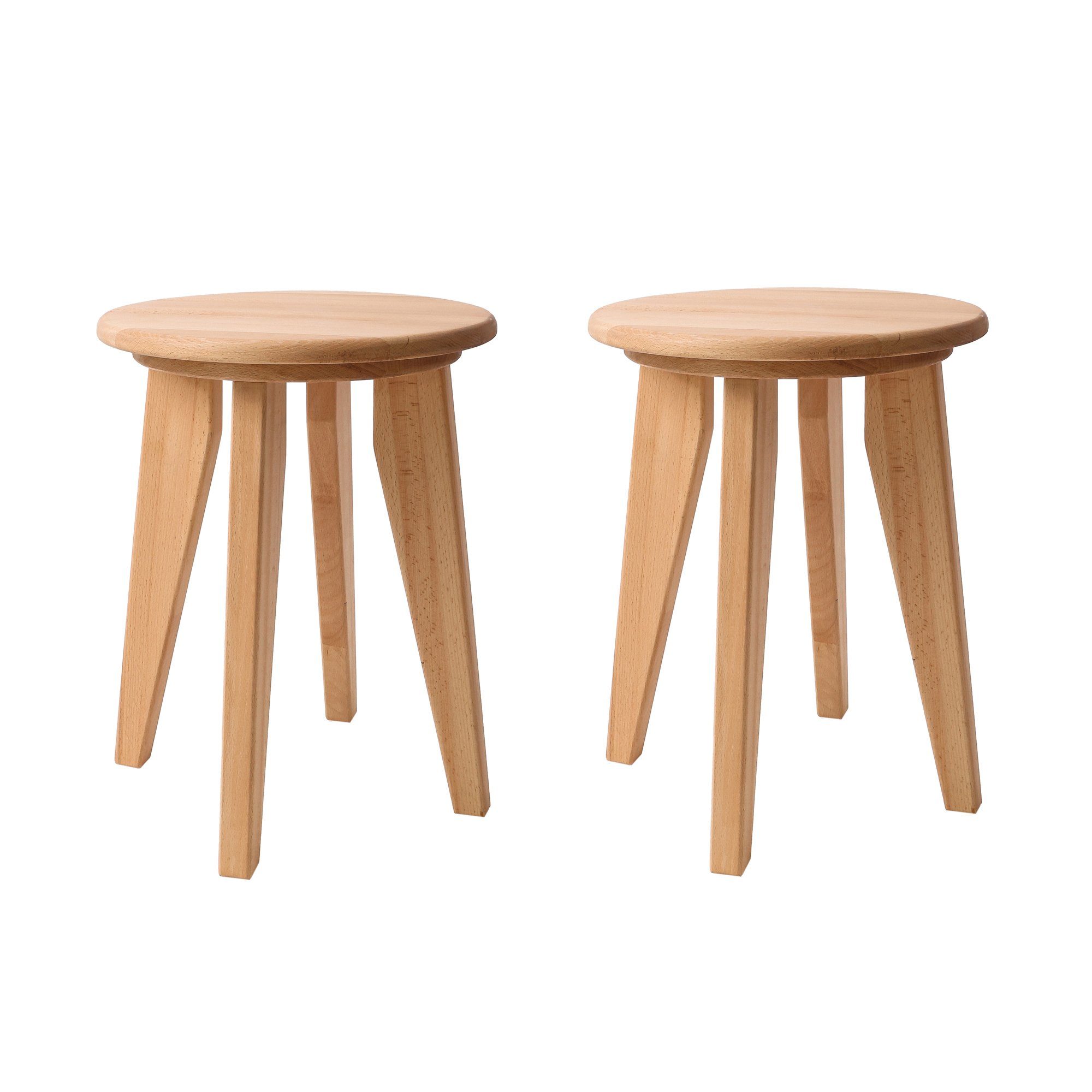 Krok Wood Hocker 2x Hocker Dresden aus Massivholz in Buche (Set) günstig online kaufen