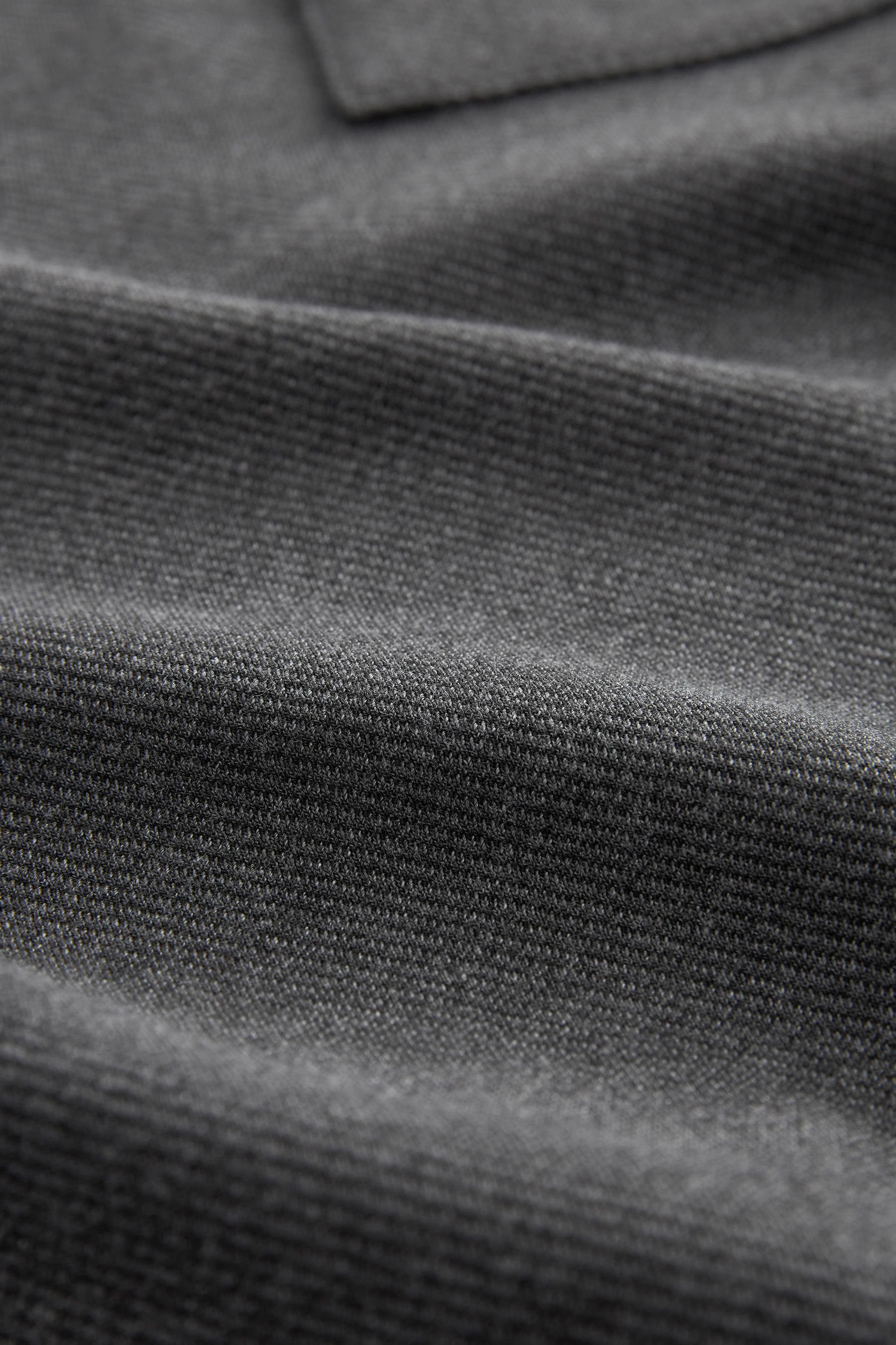 Polohemd Langarm-Poloshirt Strukturiertes, langärmeliges (1-tlg) Grey Next